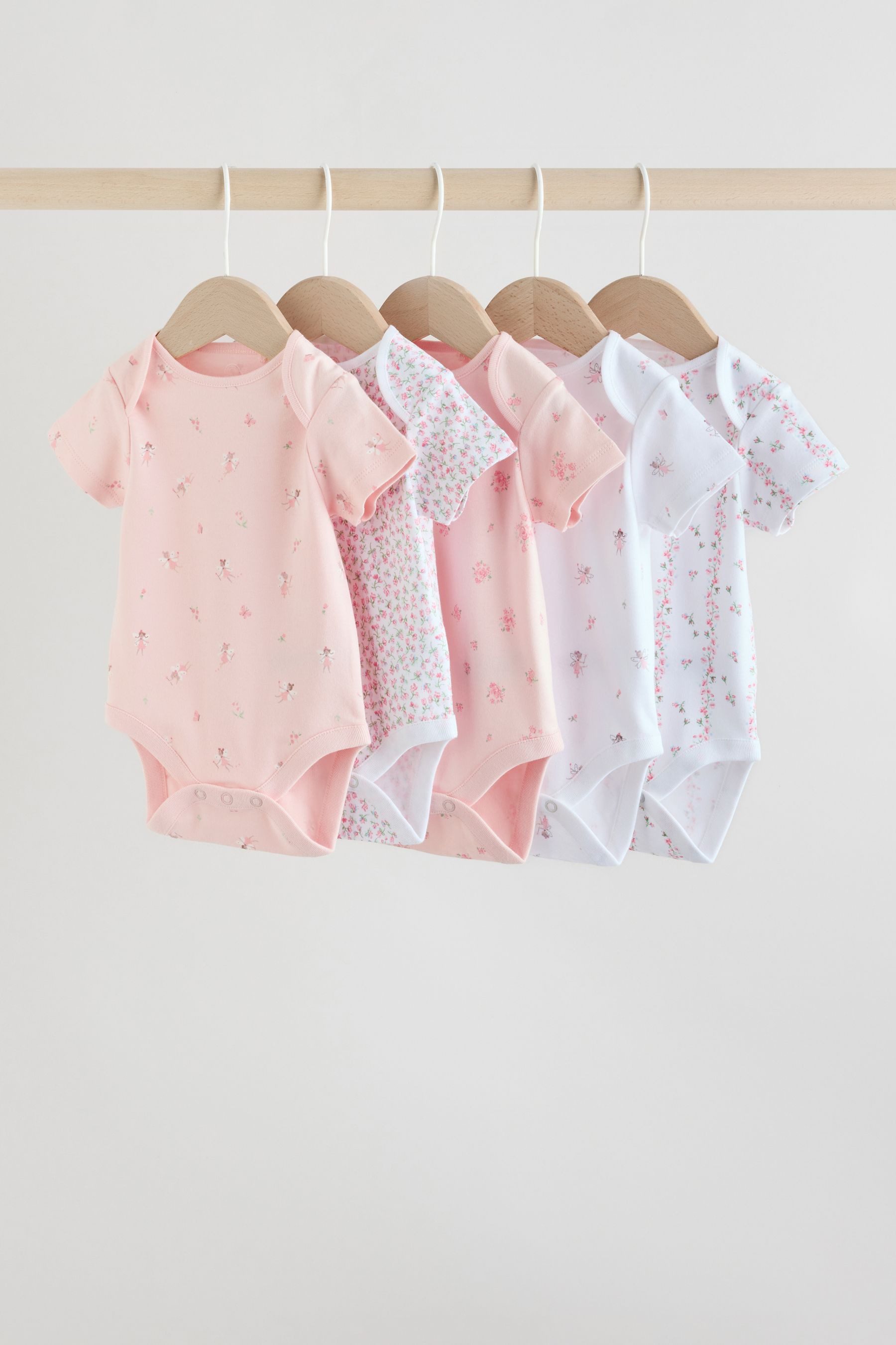 Next T-Shirt-Body Kurzärmelige Babybodys im 5er-Pack (5-tlg)