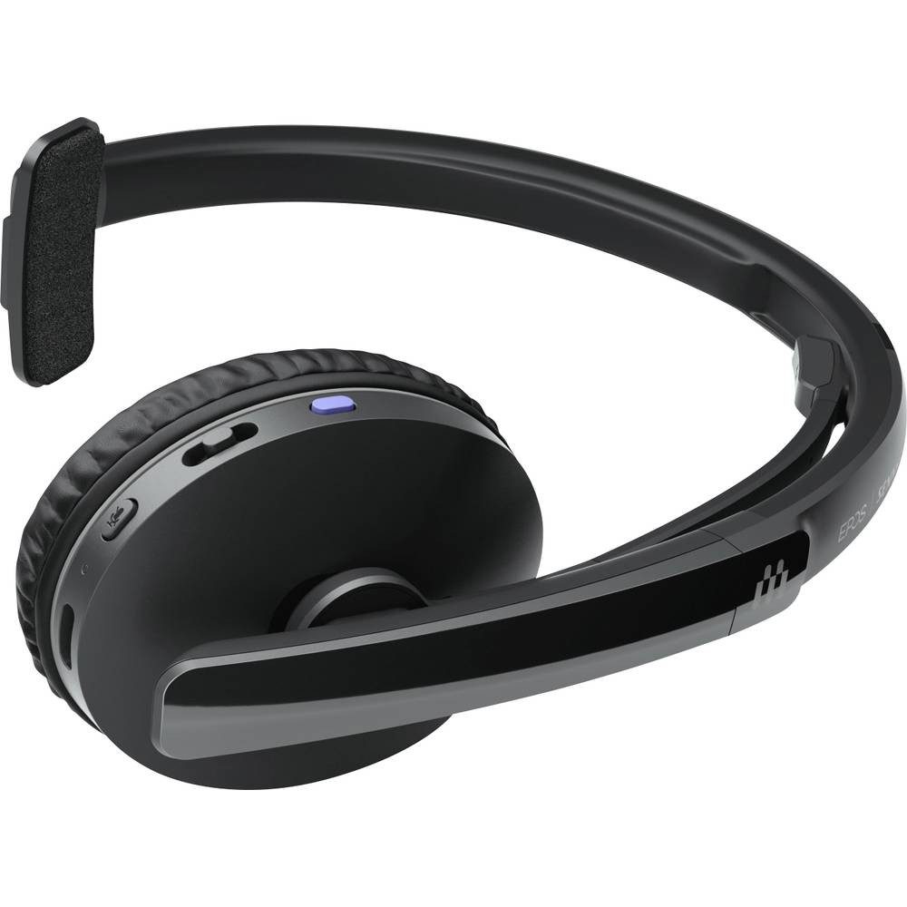 EPOS Over Ear Headset Bluetooth® Mono Schwarz Noise Cancelling Kopfhörer (Lautstärkeregelung, Mikrofon-Stummschaltung)