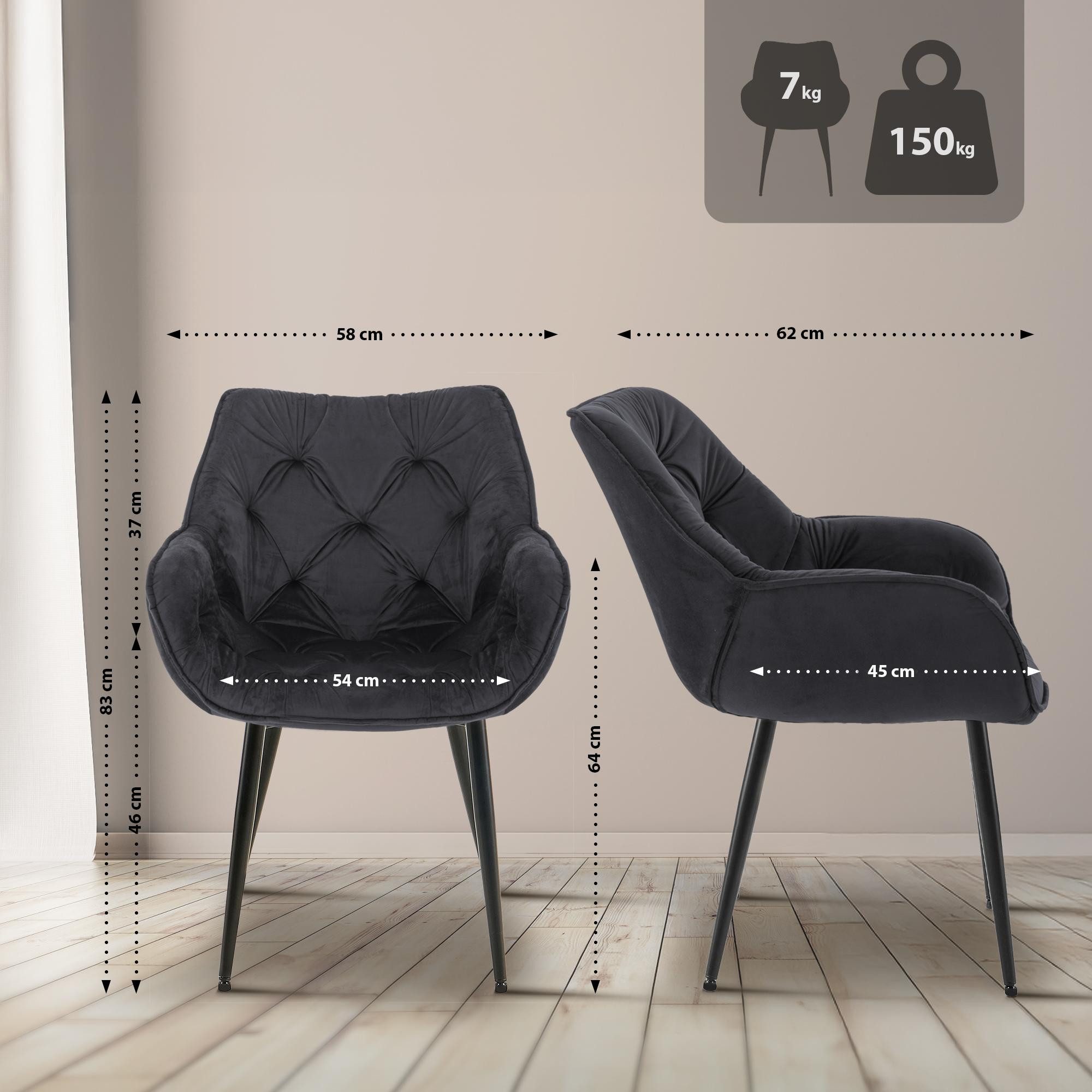 CLP Esszimmerstuhl Tanna Samt (2er Set), günstig online kaufen