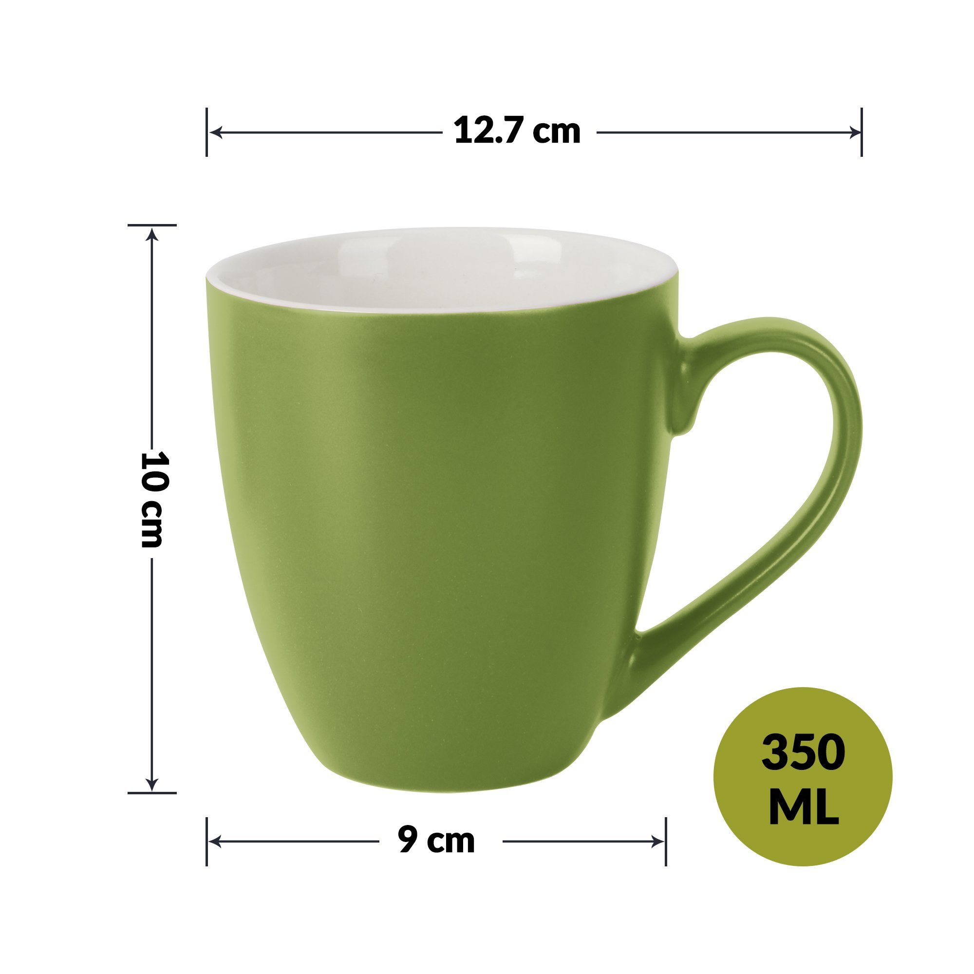 Papillon Tasse grün Farbig) Le Set (Außen MiaMio Kaffeetassen Kollektion
