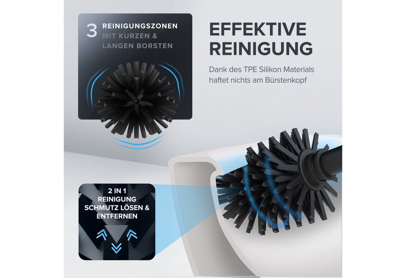 Thumbnail - ovimar WC-Reinigungsbürste Ingoy, (1-tlg), aus Edelstahl in Schwarz zur