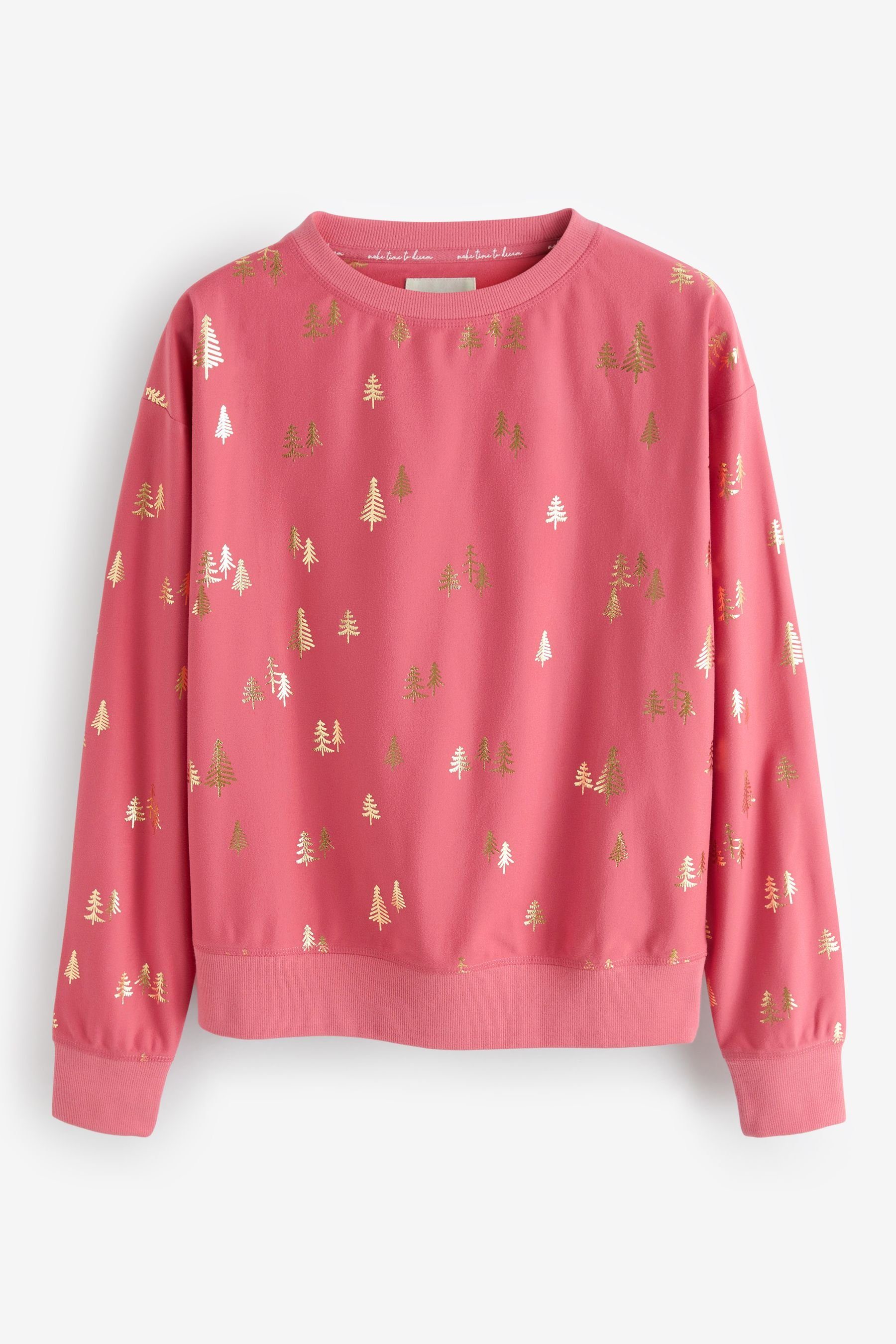 Next Pyjama Bequemer und (2 Pyjama tlg) Pink Coral superweicher Foil