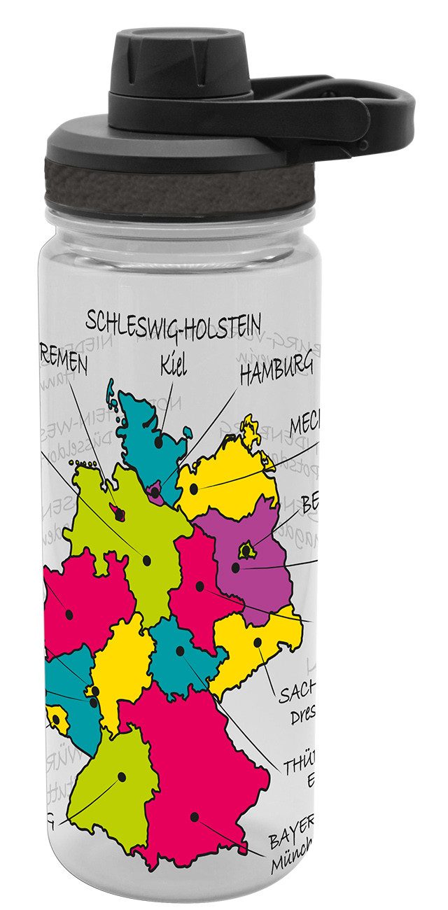 Geda Labels GmbH Trinkflasche Bundesländer, schwarz, 700ml, nicht spülmaschinengeeignet
