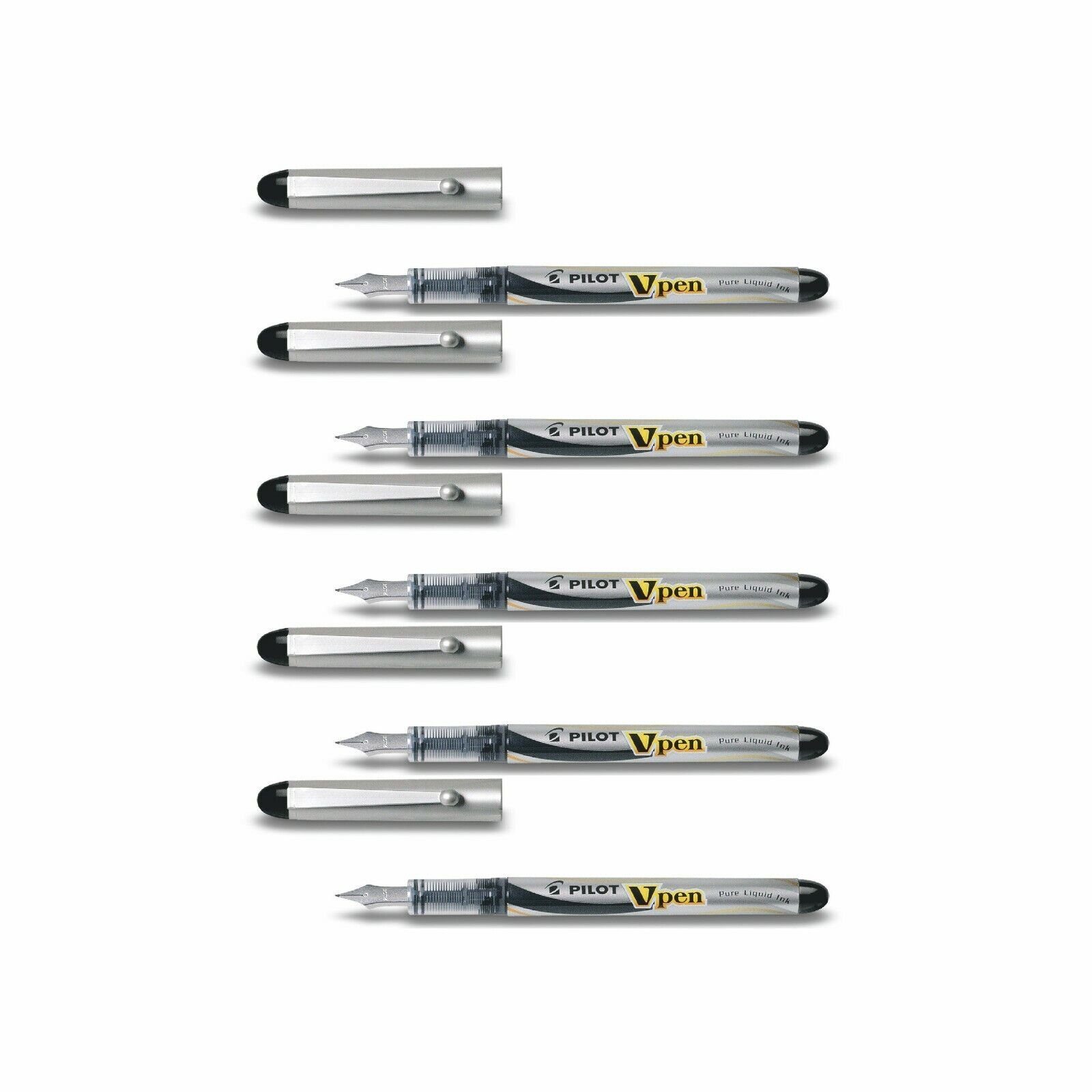 Pilot Pen Füllfederhalter V-Pen Silver - 5er-Set, (5-tlg)
