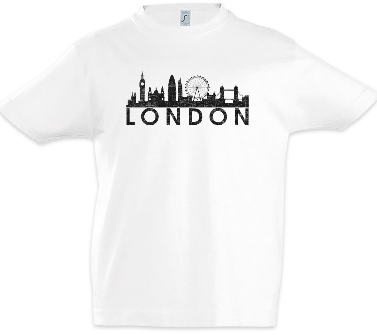 Print-Shirt Skyline London Kinder T-Shirt Stadt City Fun England Großbritannien