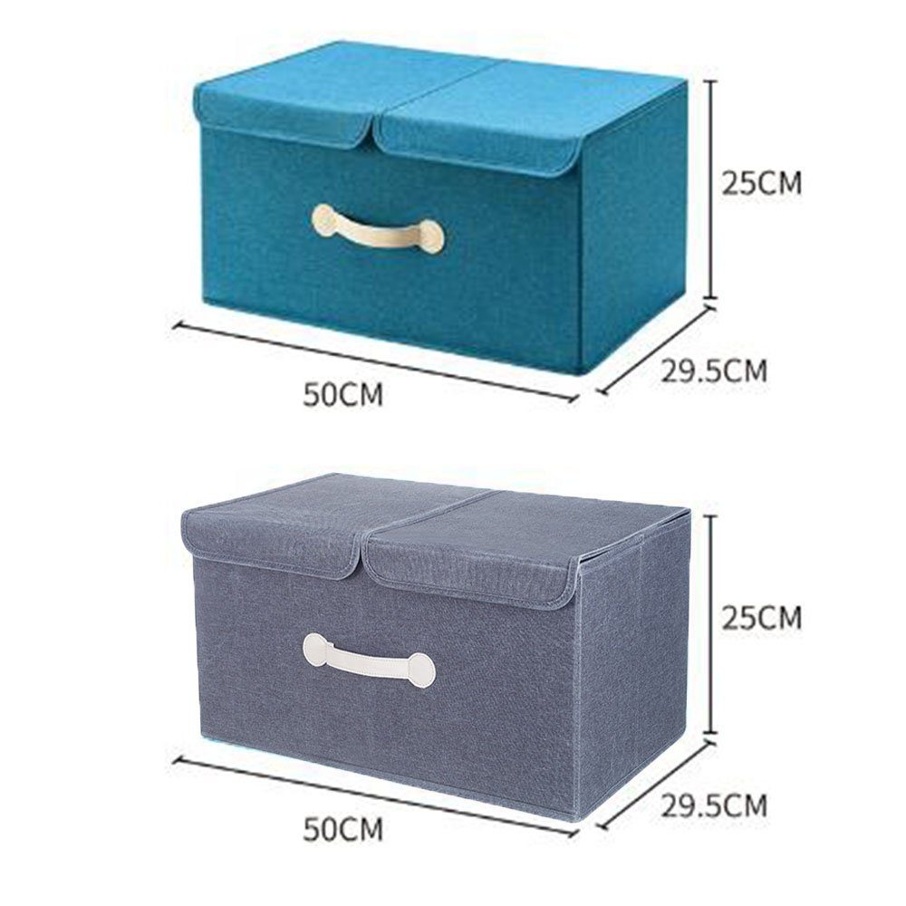 HIBNOPN Aufbewahrungsbox Aufbewahrungsbox Fächern Stoff Faltbare 50x29.5x25  cm (2 St)