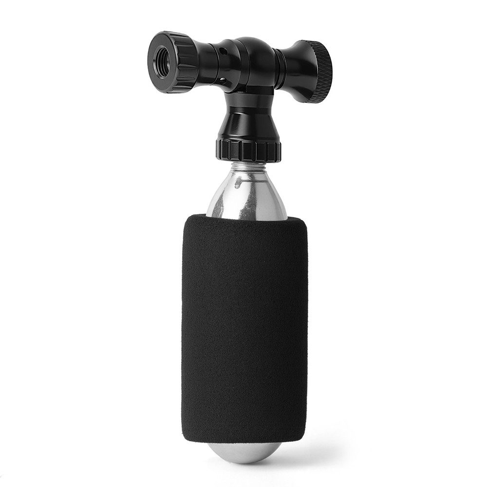 ROCKBROS CO2-Pumpe Reifenfüller Kartuschenkopf Fahrradpumpe (Spar-Set, 1-tlg., 3 cm leicht, 4, 6 x 1, 6 x 3), Presta & Schrader, Alu-Ventilkopf, Schaumhülle
