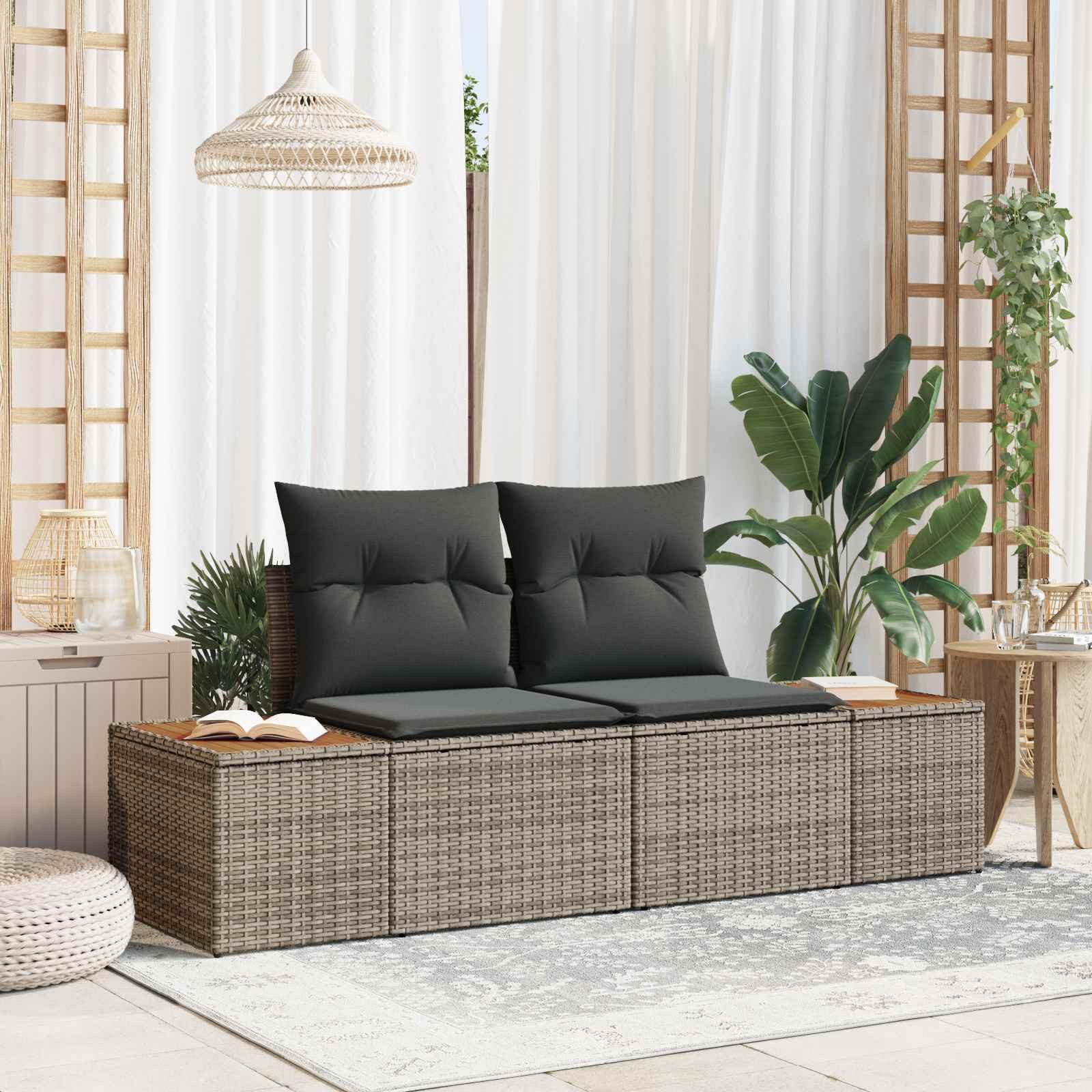 vidaXL Loungesofa Gartensofa Grau 184 x 62 x 85cm Poly-Rattan, 1 Teile