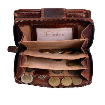 SHG Geldbörse ◊ Damen Lederbörse Portemonnaie Börse Geldbeutel Leder, Münzfach, Reißverschluss, Kreditkartenfächer, RFID Schutz