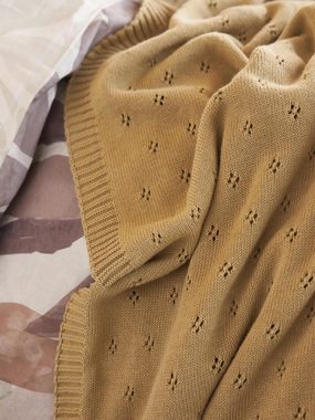 Plaid Knitted Ajour, Essenza, aus Bio-Baumwolle