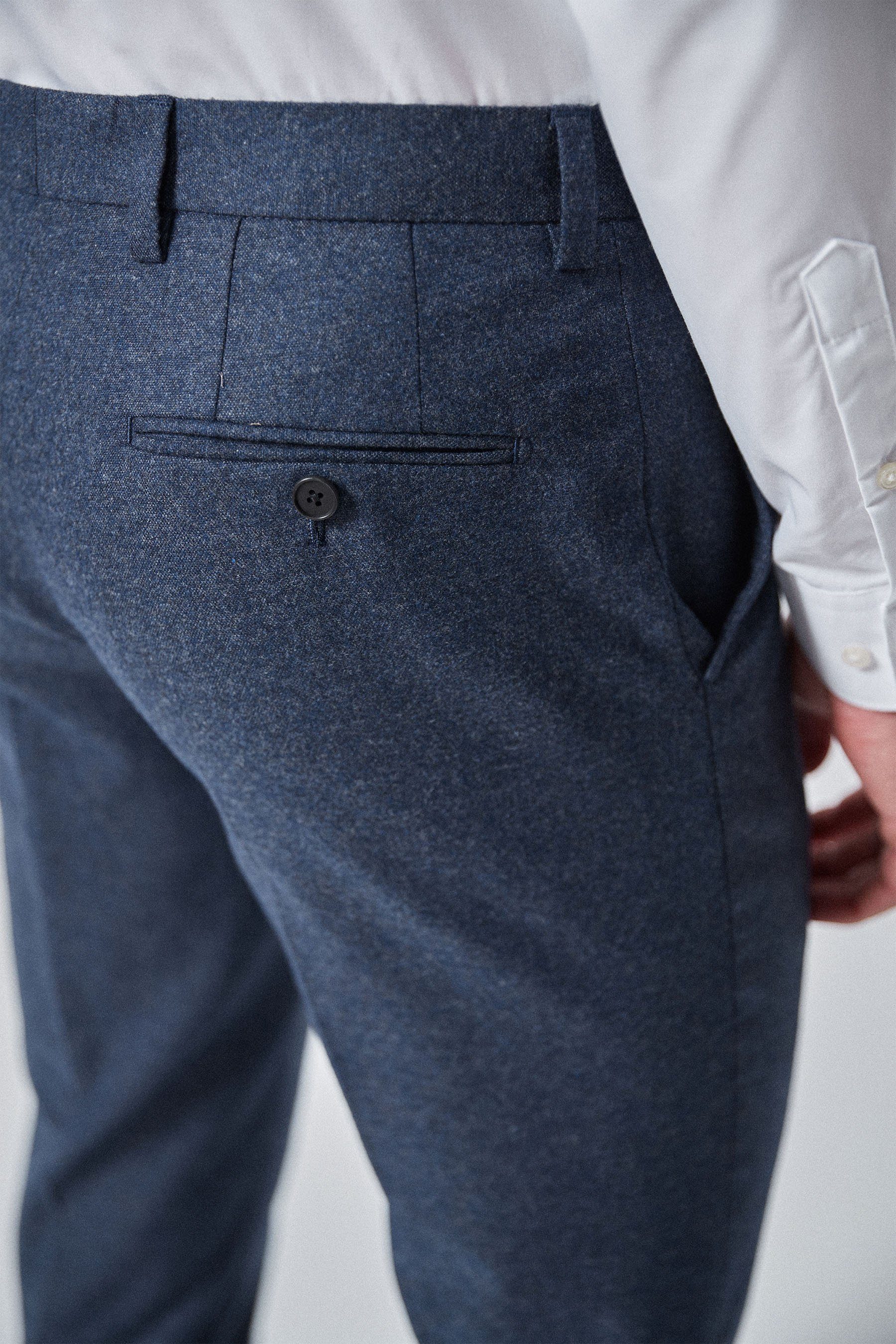 Next Anzughose Donegal-Anzug Hose Blue Slim Wollmischung: Fit (1-tlg) aus