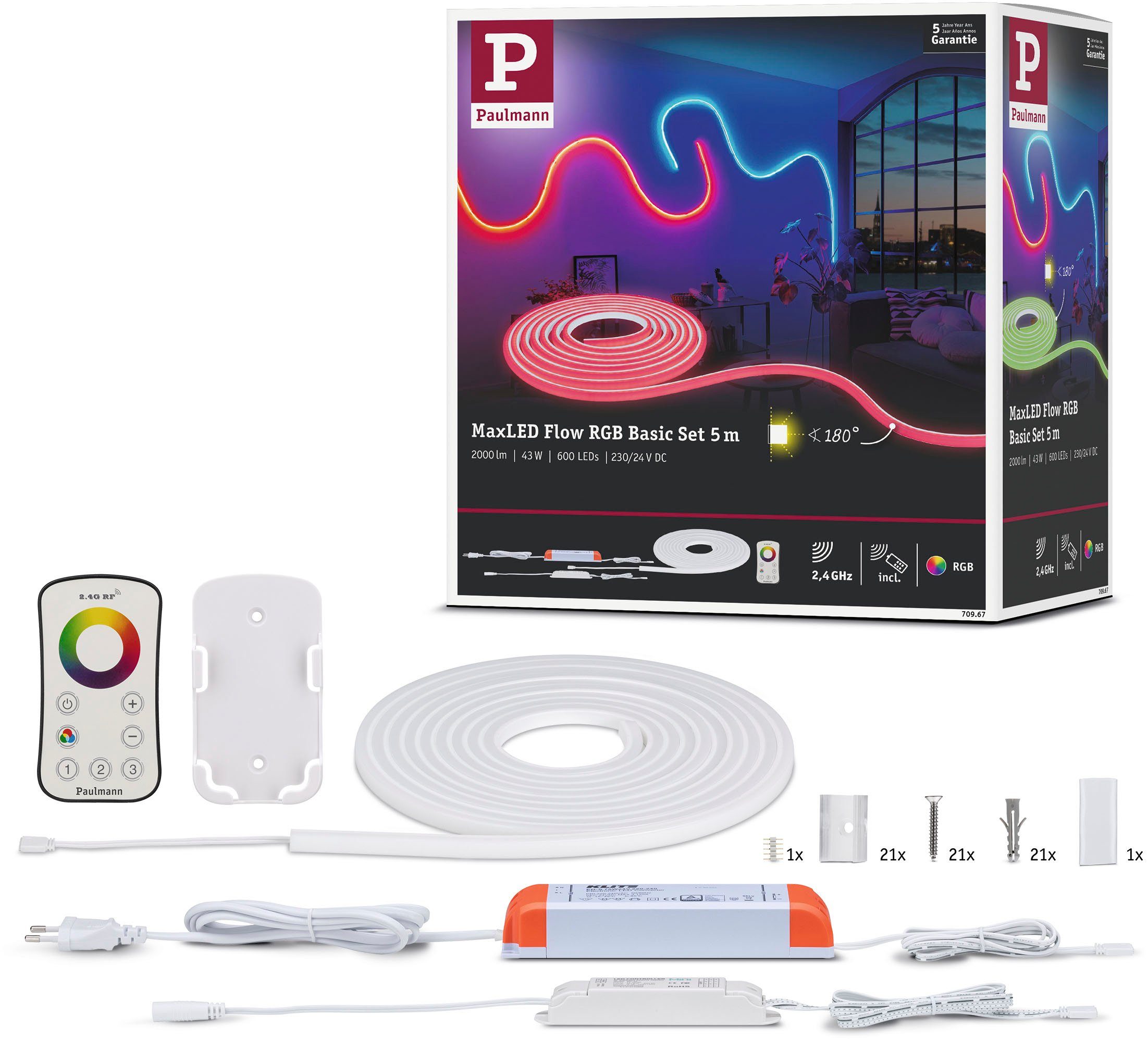 LED-Streifen MaxLED Flow Basisset 5m RGB inkl. Fernbedienung