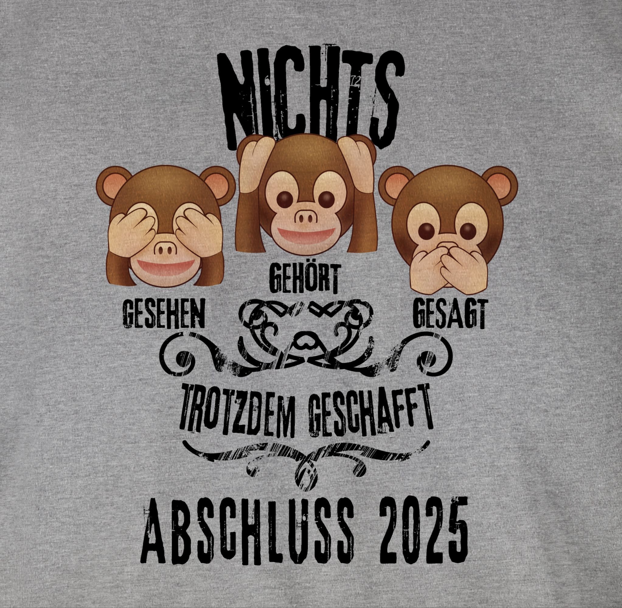 Shirtracer T-Shirt 3 Affen ABSCHLUSS 2025 Abitur & Abschluss 2025 Geschenk