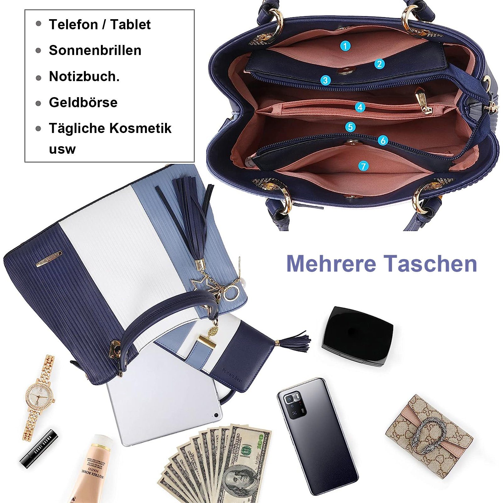 OKWISH Henkeltasche Umhängetasche Handtasche Tragetasche Aktentasche Tasche günstig online kaufen
