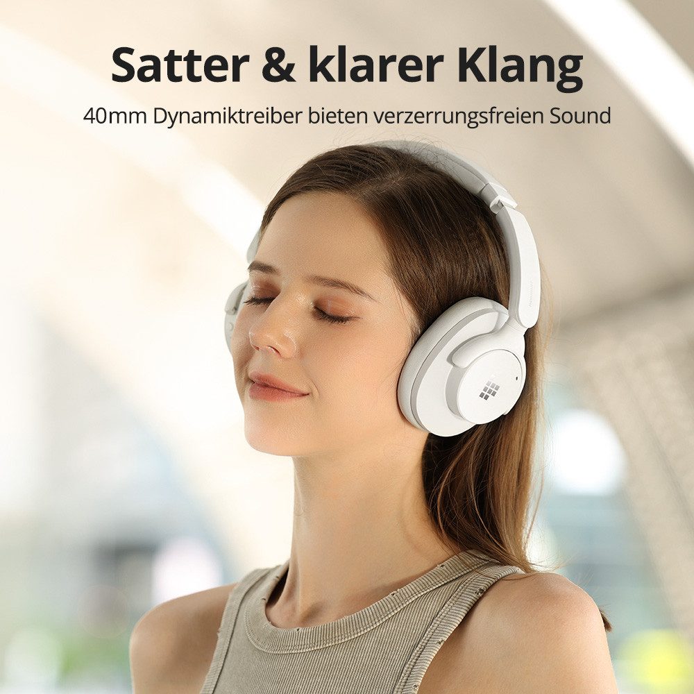 Tronsmart SOUNFII Q20S Hybrid ANC-Kopfhörer, Bluetooth Kopfhörer Over-Ear-Kopfhörer (Google Assistant, Siri, Bluetooth, 60 Stunden Spielzeit, Hybride aktive Ger – Bild 4 von 5