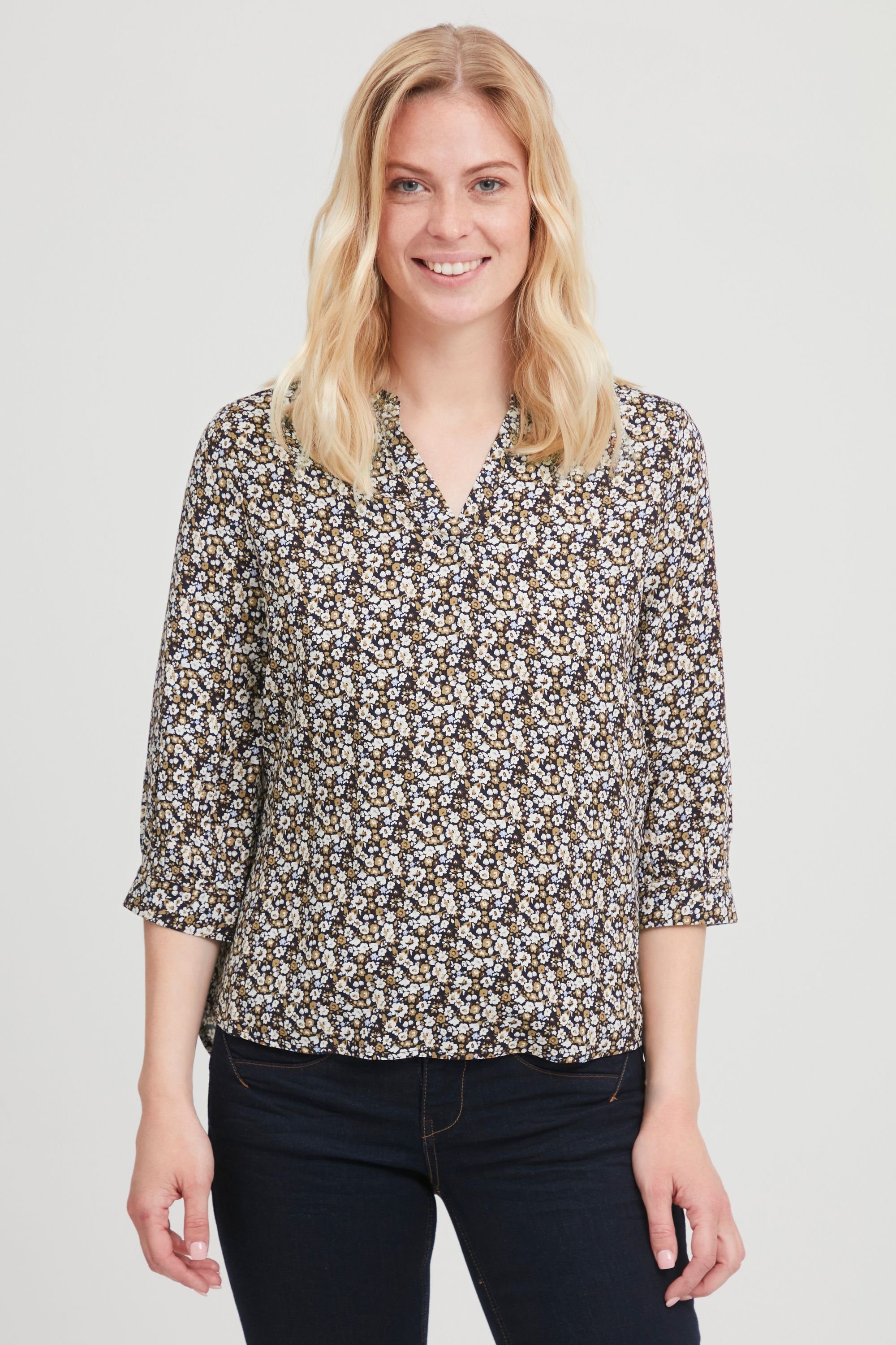 fransa Langarmbluse Fransa FRBAFLOW 4 Blouse - 20609557 Blue Flower mix | Blusen