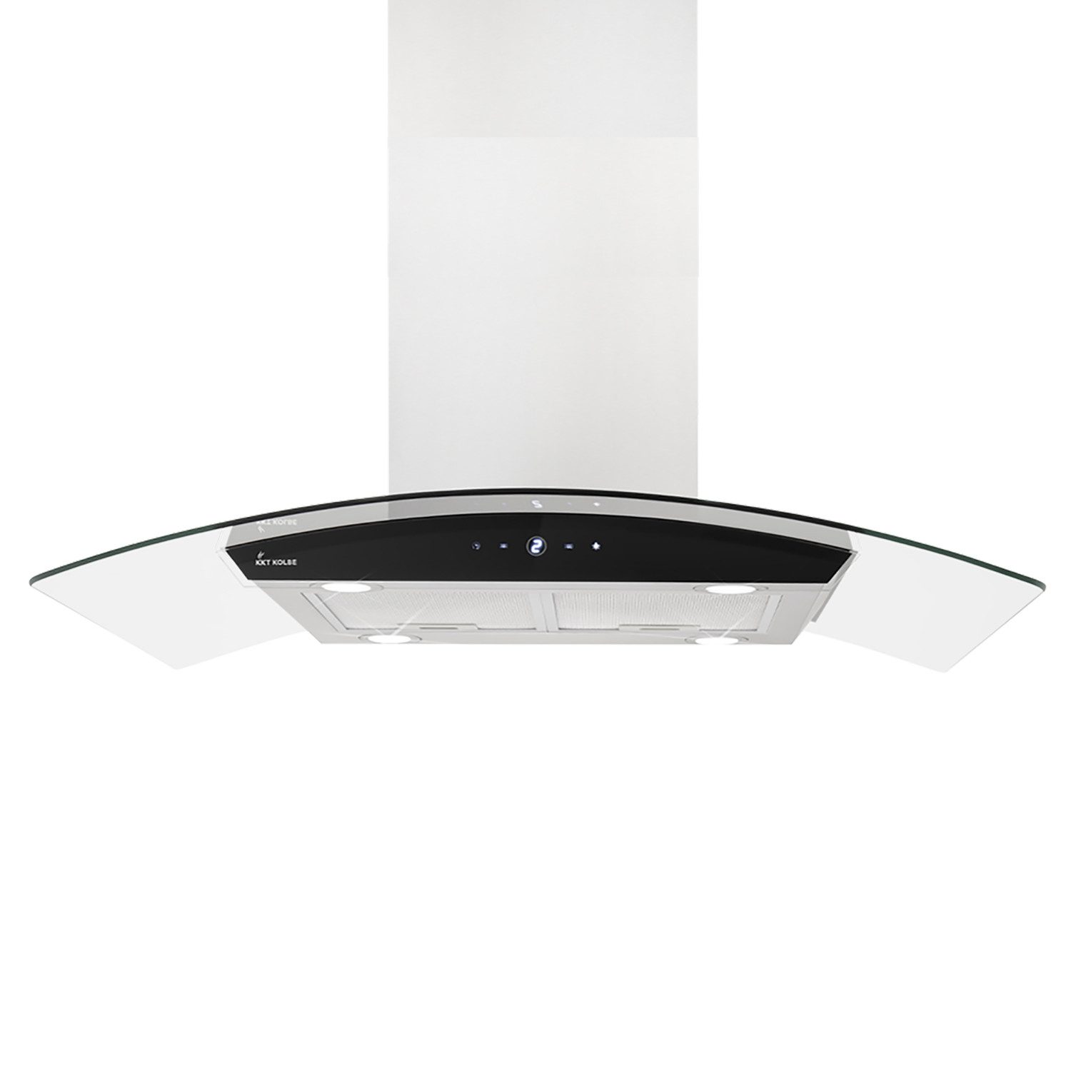KKT KOLBE Inselhaube Dunstabzugshaube 90 cm SINUS-INSEL-HC Abzugshaube / Inselhaube / Smarte WiFi-App / Edelstahl / Glas / LED