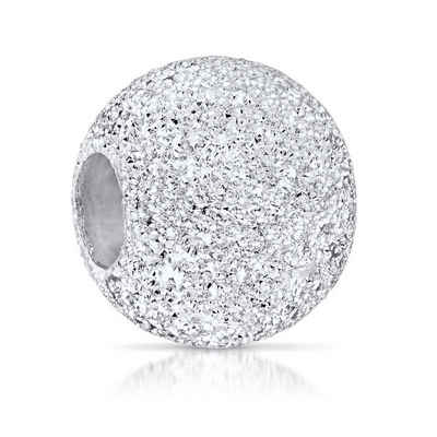 Materia Charm Perle »Perle Silber diamantiert 568«, 925 Sterling Silber