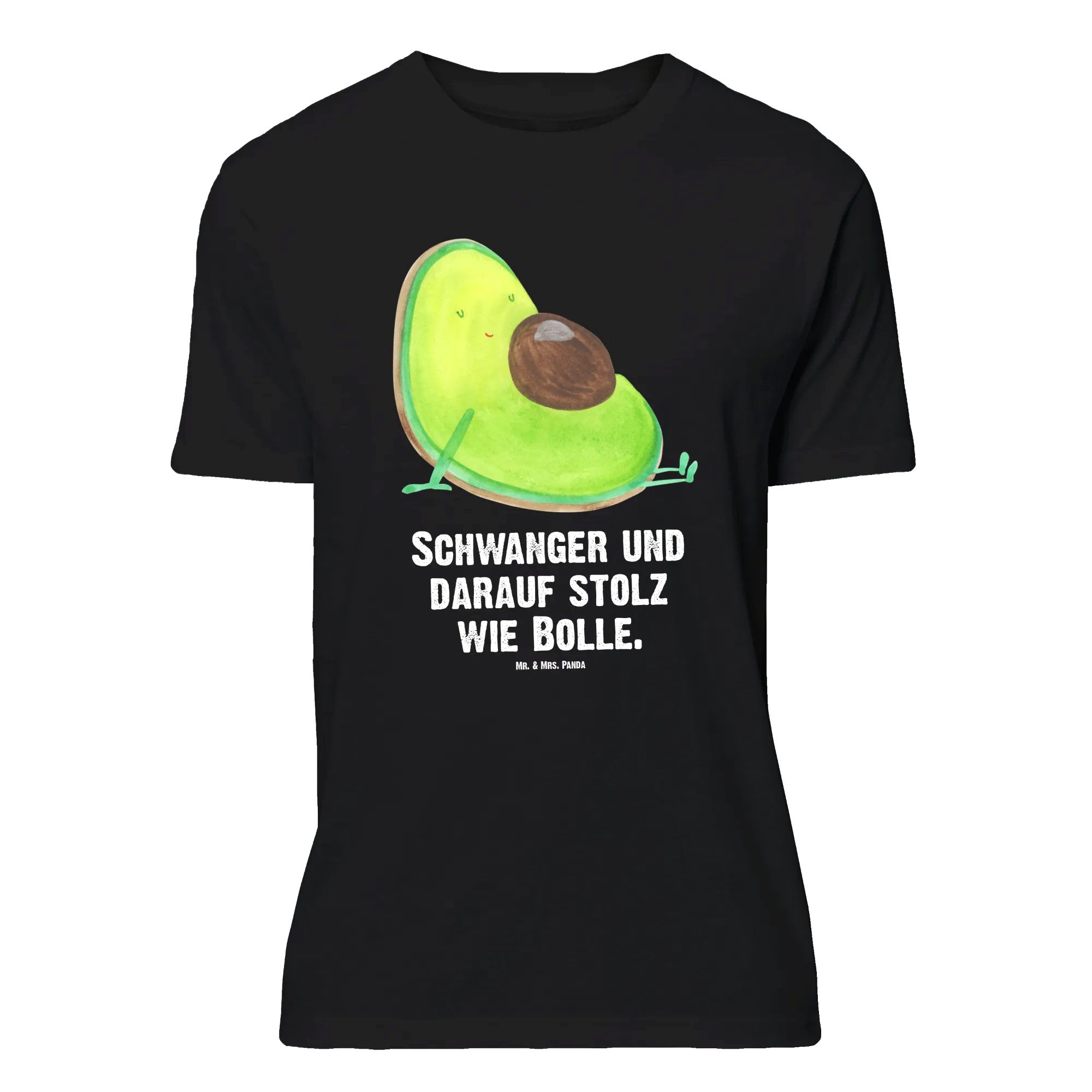 Mr. & Mrs. Panda T-Shirt Avocado Schwangerschaft, Размер M T-Shirt, Schwarz, Veggie, T-Shirt it (Packung, 1-tlg) Jubiläum Schlafshirt Geburstag