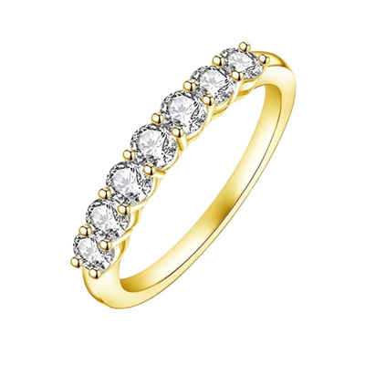 ROUGEMONT Diamantring Handgefertigter Moissanit Damen Ring 925 Silber Ring, Hypoallergen und Wasserfest