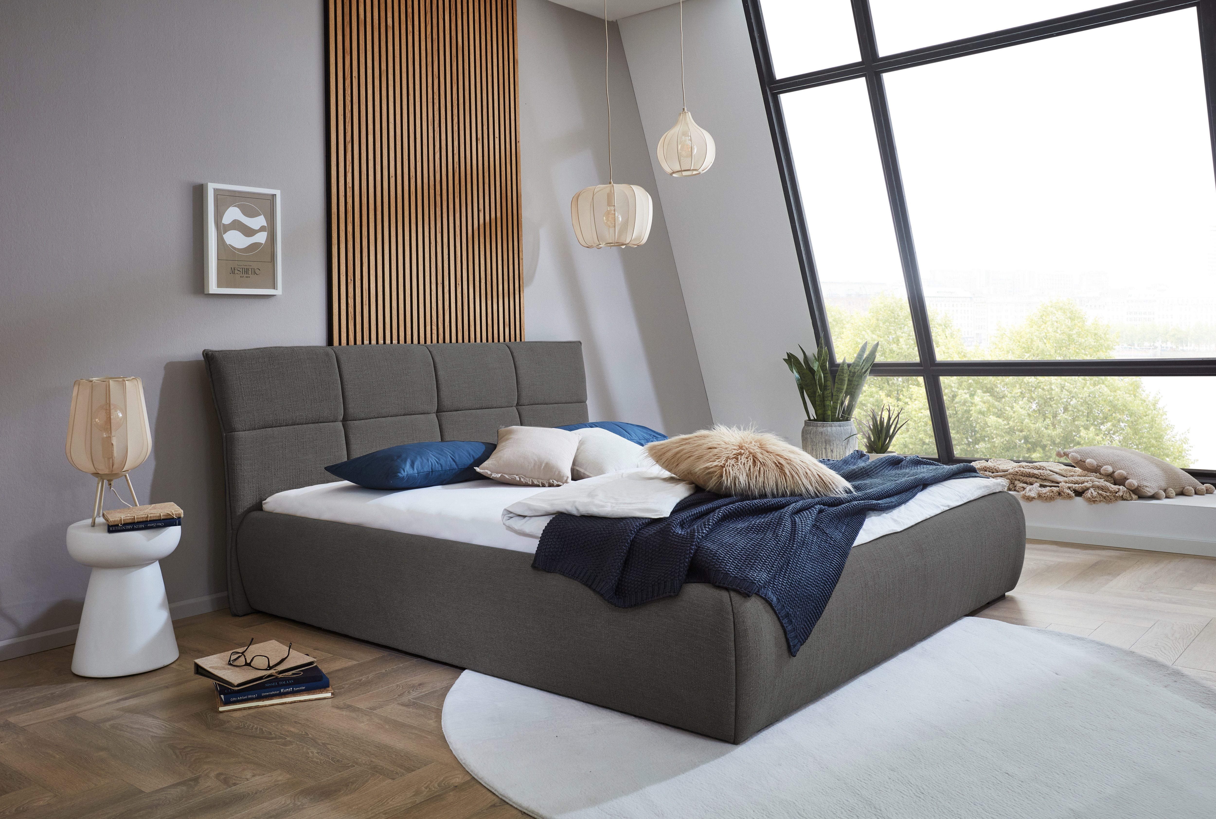 ATLANTIC home collection Polsterbett Narin in verschiedenen Größen, modernes gepolstertes Kopfteil mit stillvollen Akzenten – Bild 5 von 5