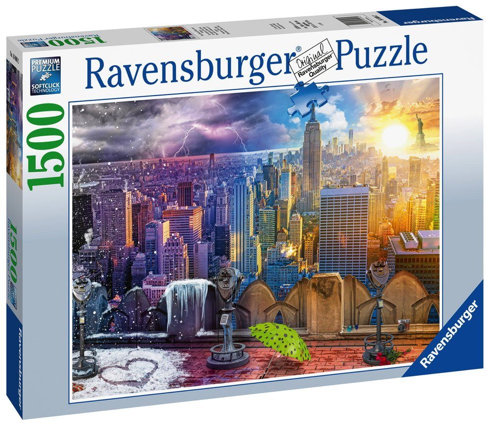 Ravensburger Puzzle 1500 Teile Puzzle New York im Winter und Sommer 16008, 1500 Puzzleteile