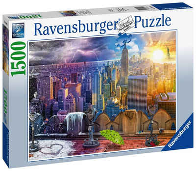 Ravensburger Puzzle 1500 Teile Puzzle New York im Winter und Sommer 16008, 1500 Puzzleteile
