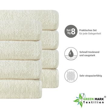 NatureMark Handtücher Handtuch 400gsm 50 X 100 CM (8er-Set), 100% Baumwolle (8-St), 8X Handtücher, 100% Baumwolle, Naturweiß, 50 x 100cm