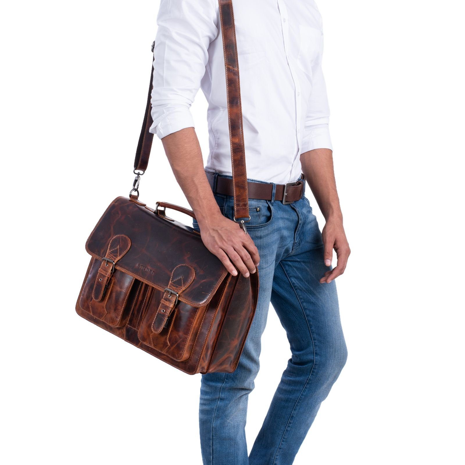 STILORD Aktentasche "Kronos" Aktentasche Herren Lehrertasche Echtleder Groß günstig online kaufen