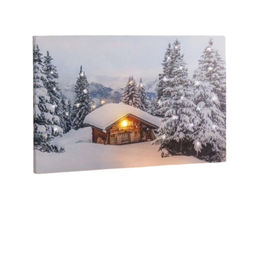 Home-trends24.de Leinwandbild LED Bild Winterlandschaft Leinwand Beleuchtet günstig online kaufen