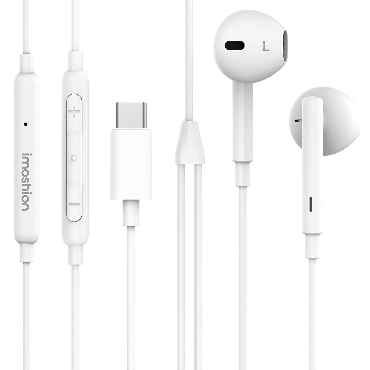 imoshion imoshion Kopfhörer - Kabelgebundene Kopfhörer - USB-C Anschluss - Weiß In-Ear-Kopfhörer