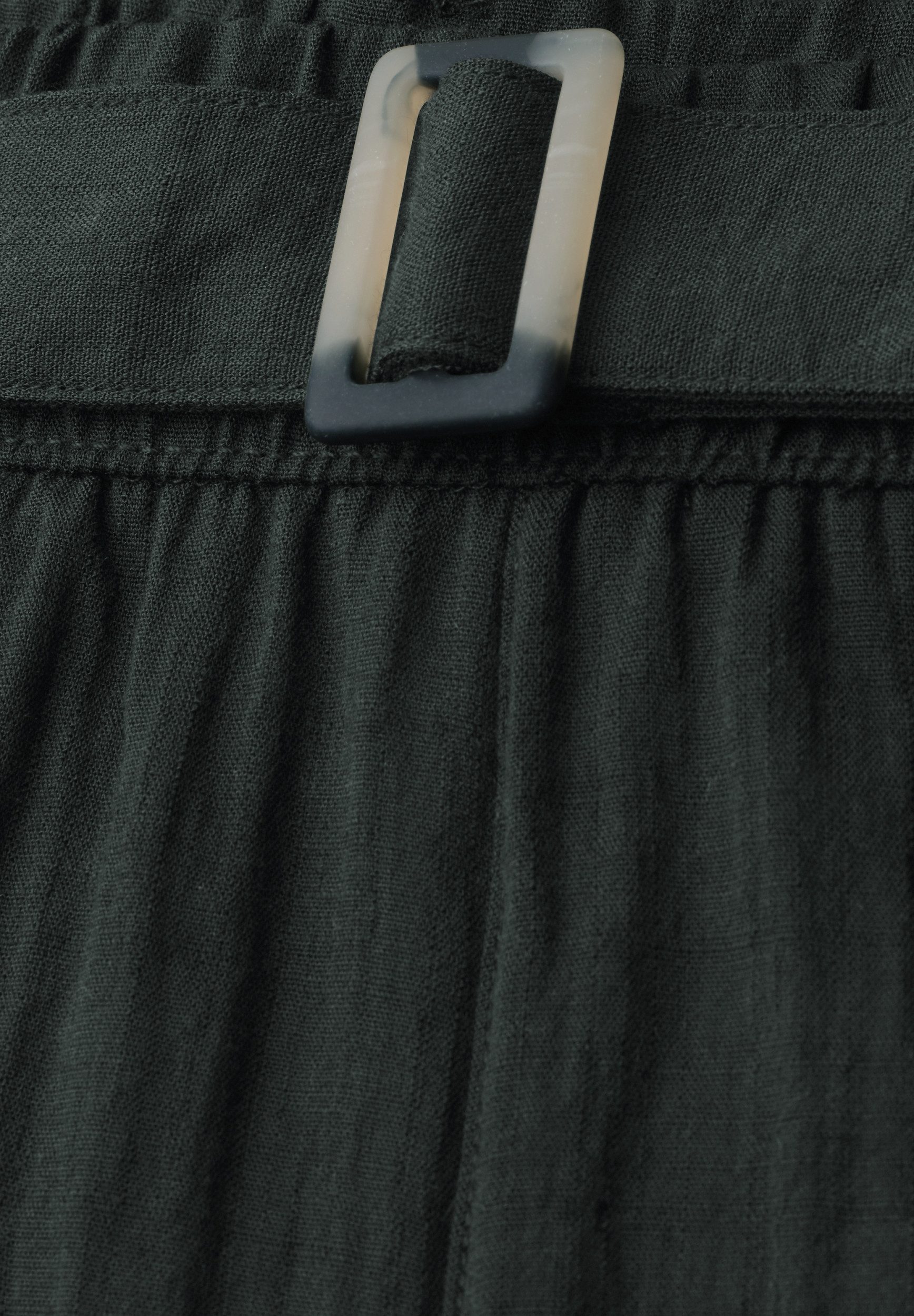 STREET ONE Stoffhose Wide Leg Belt Horn Buckle Soli