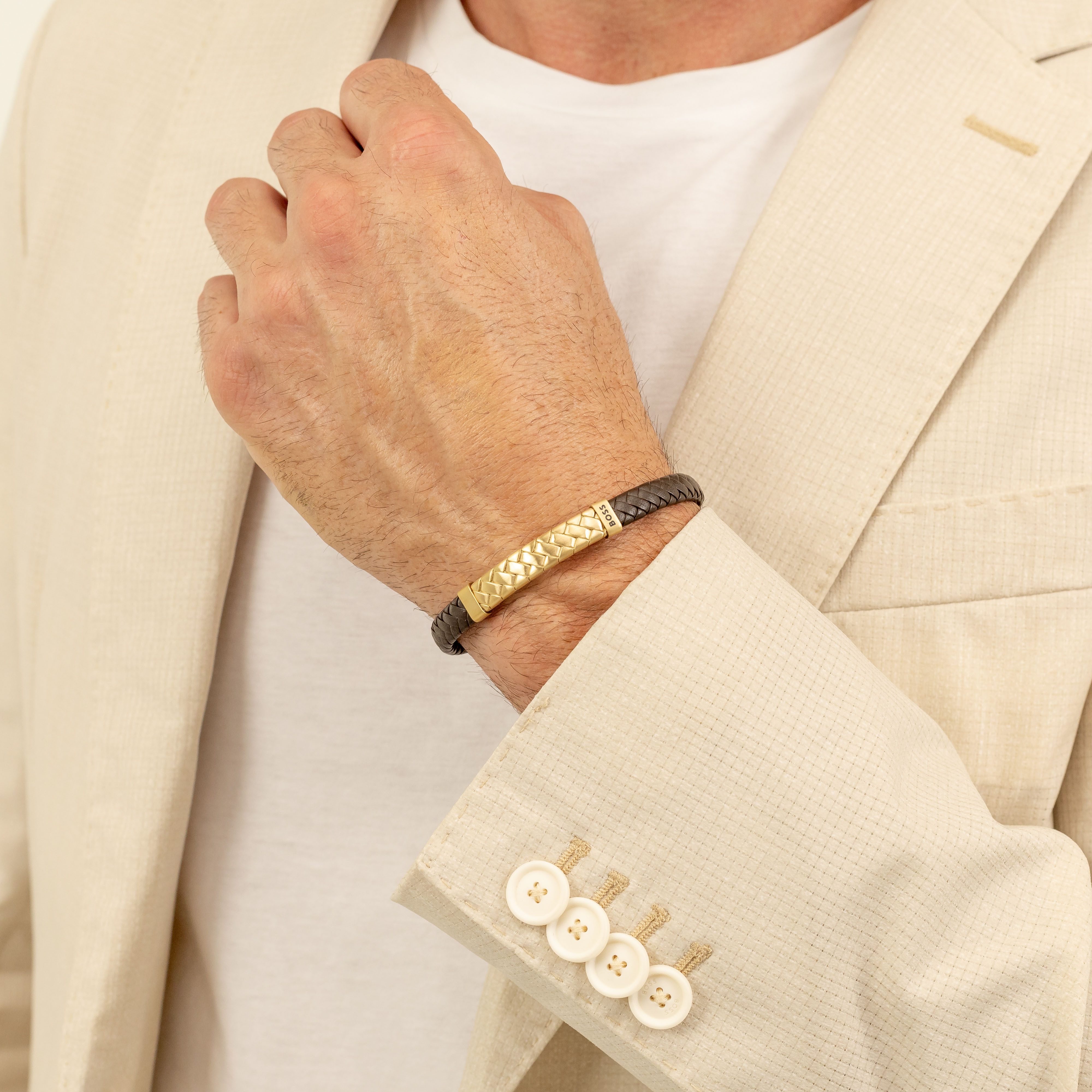 BOSS Lederarmband TAILORED