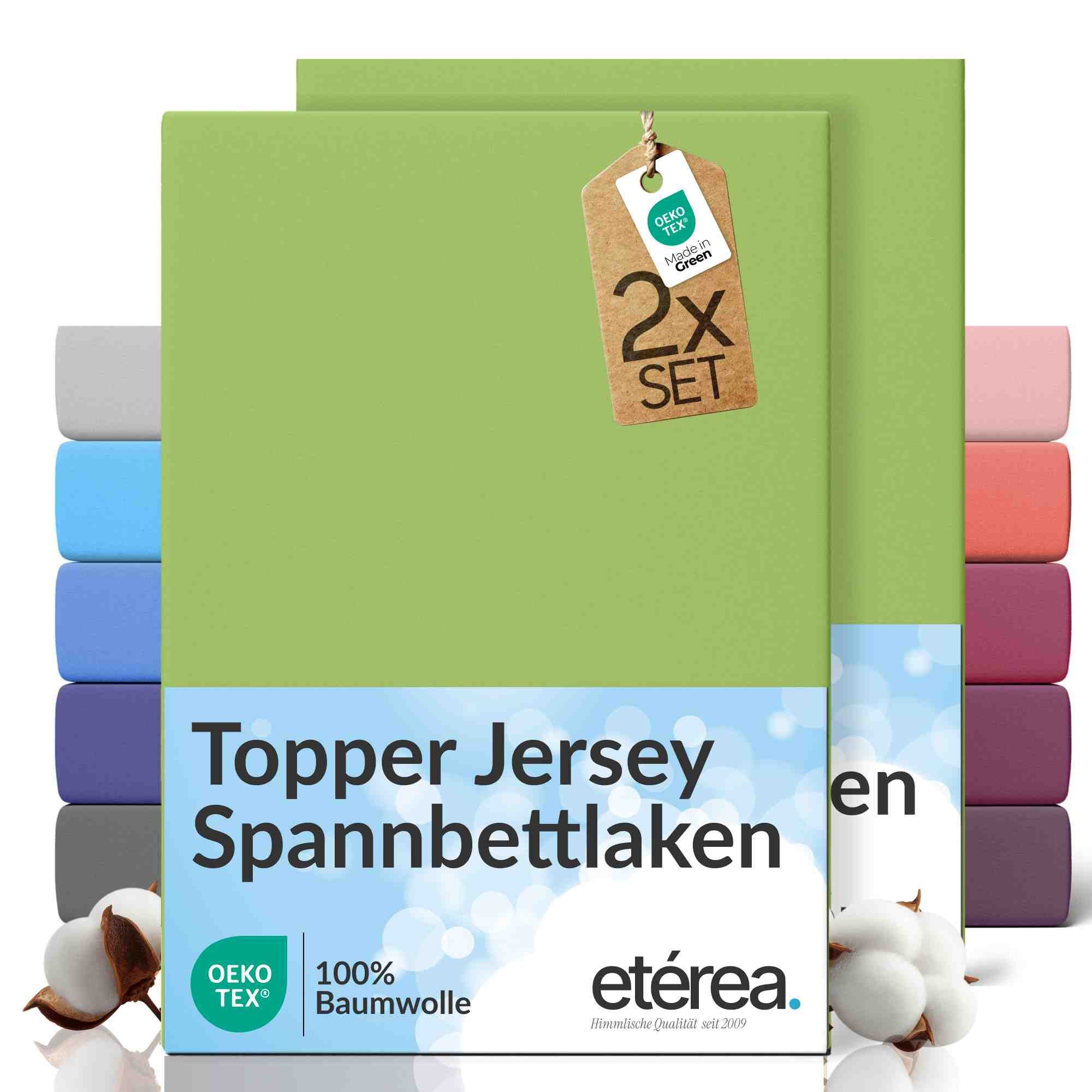 etérea Himmlische Qualität Spannbettlaken etérea 2 Stück Comfort Jersey Topper, Jersey, Gummizug: rundum