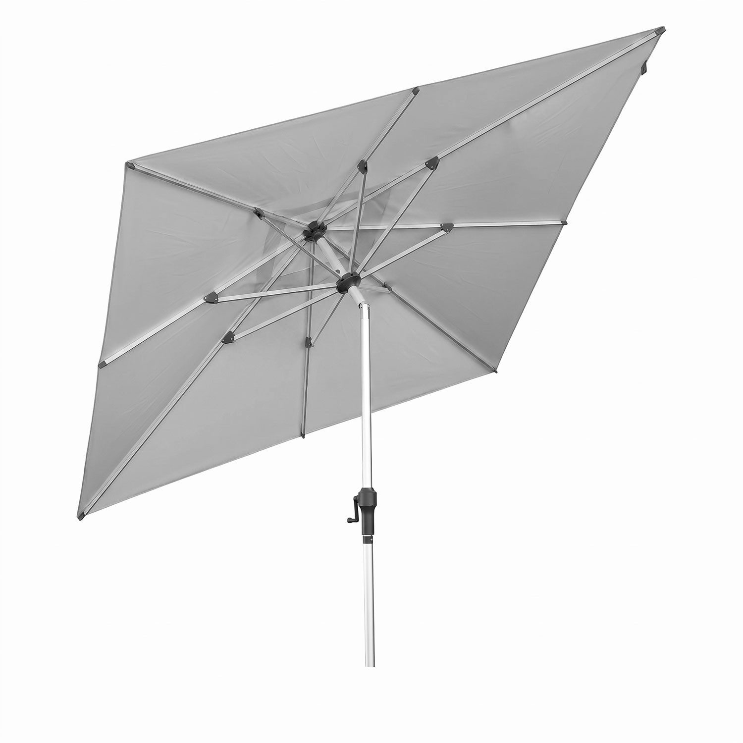 anndora-sonnenschirm Sonnenschirm Aluminium 2,5 x 2,5 m quadratisch knickbar, neig- und schwenkbar - wasserabweisender Stoff - mit Kurbel