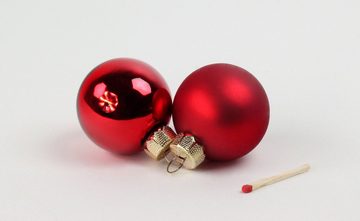 Lucht Weihnachtsbaumkugel Glas-Kugel-Box Ø 4 cm rot matt/glänzend 28 Stück von Lucht