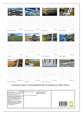 CALVENDO Wandkalender Faszination Island - Landschaftskalender mit Tagesplaner 2023 / Planer (Premium, hochwertiger DIN A2 Wandkalender 2023, Kunstdruck in Hochglanz)
