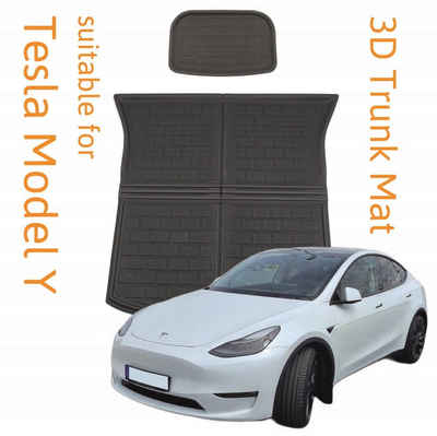 trends4cents Kofferraummatte 3D Kofferraummatte+Unterbodenmatte für Tesla ModelY/Performance, für Tesla Y / Performance