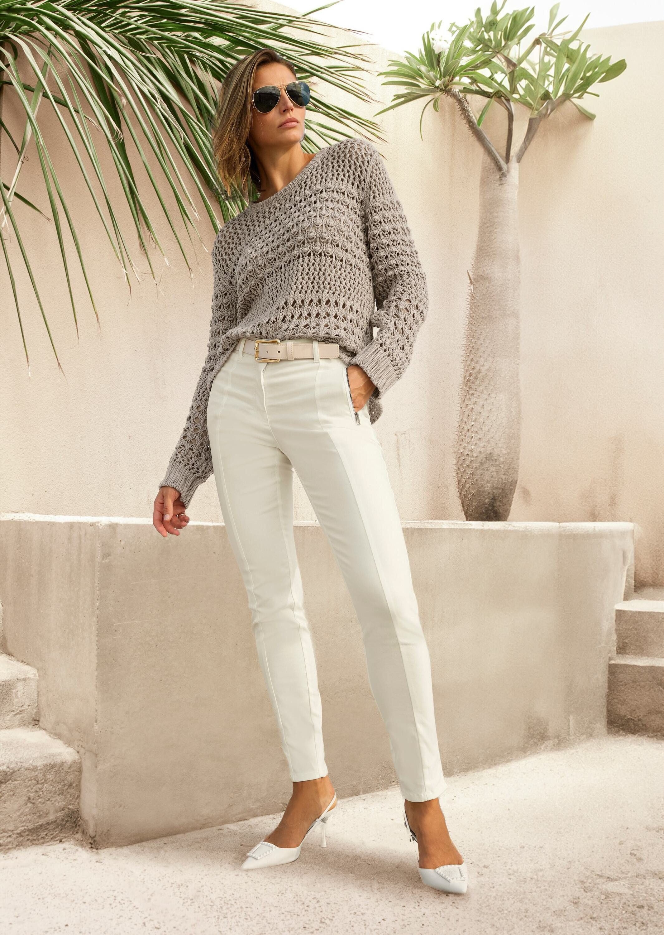 Strickpullover Pullover mit Ajour-Muster