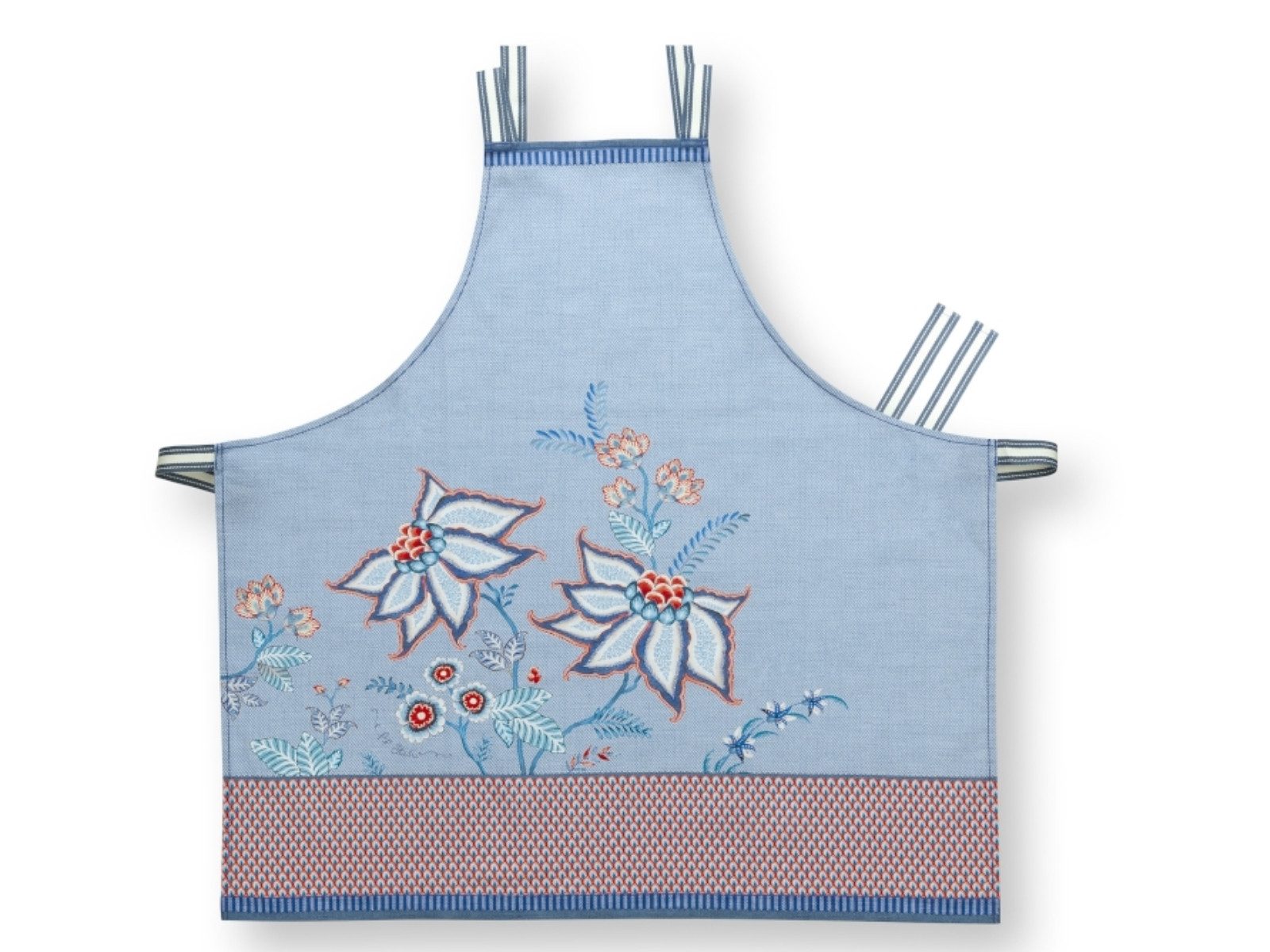 PiP Studio Kochschürze Flower Festival Schürze Blue 85 x 88 cm, Apron Flower Festival Blue 85x88cm