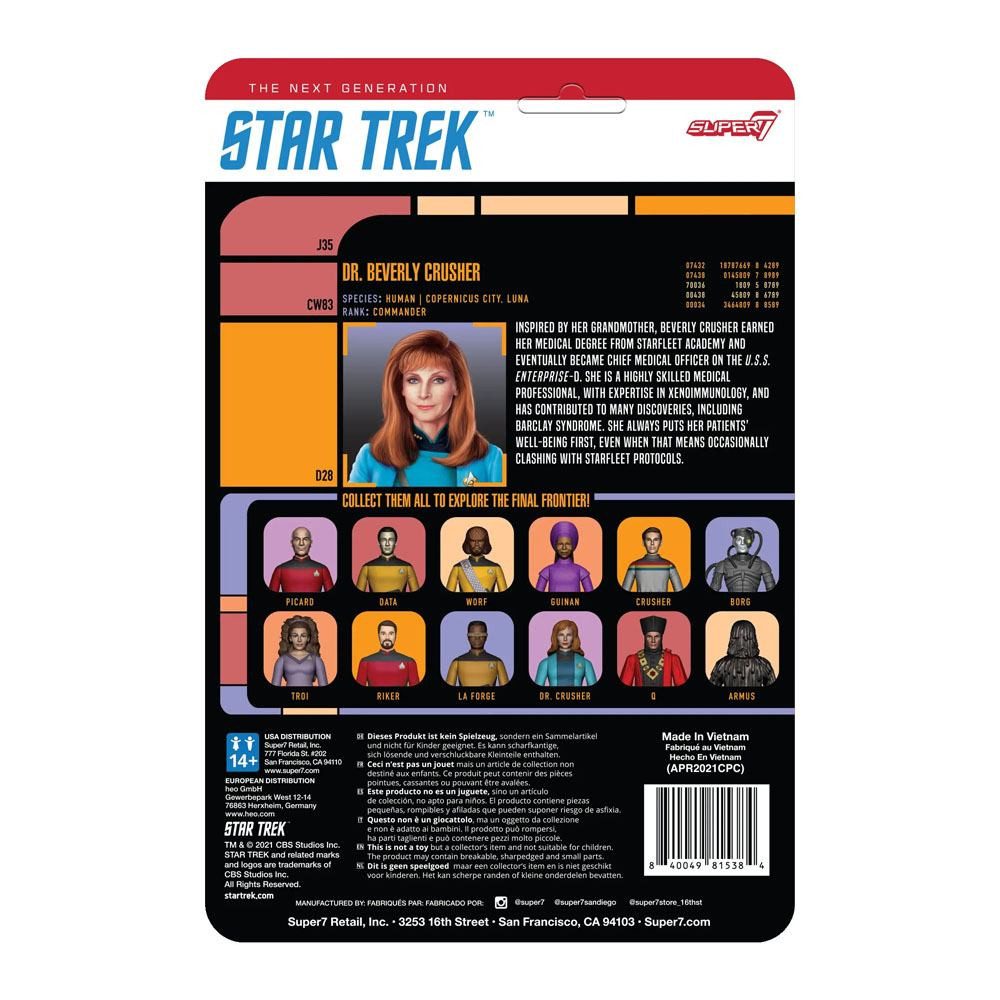 Super7 Actionfigur Star Trek: The Next Generation Dr. Crusher 3 3/4-Inch ReAction Actionf