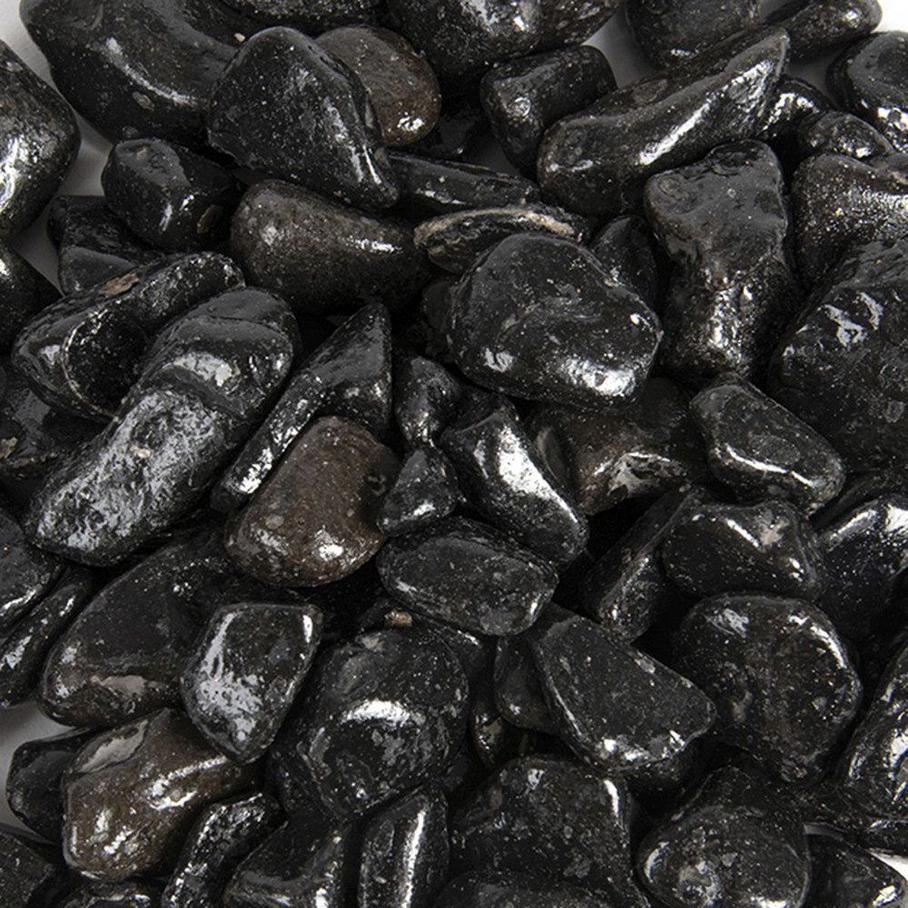 Eurosand Streudeko Dekosteine - Natursteine - schwarz - ca. 370 ml - Ø ca. 1,5 - 2,5 cm