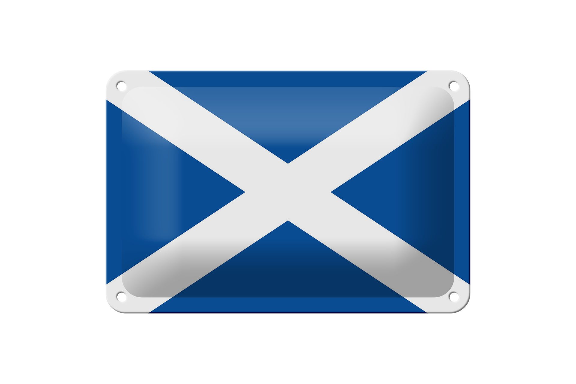 Femer GmbH Metallschild Flagge Schottlands 18x12cm Flag of Scotland, (1 St), gewölbte Oberfläche, abgerundete Ecken, umgeschlagene Kanten