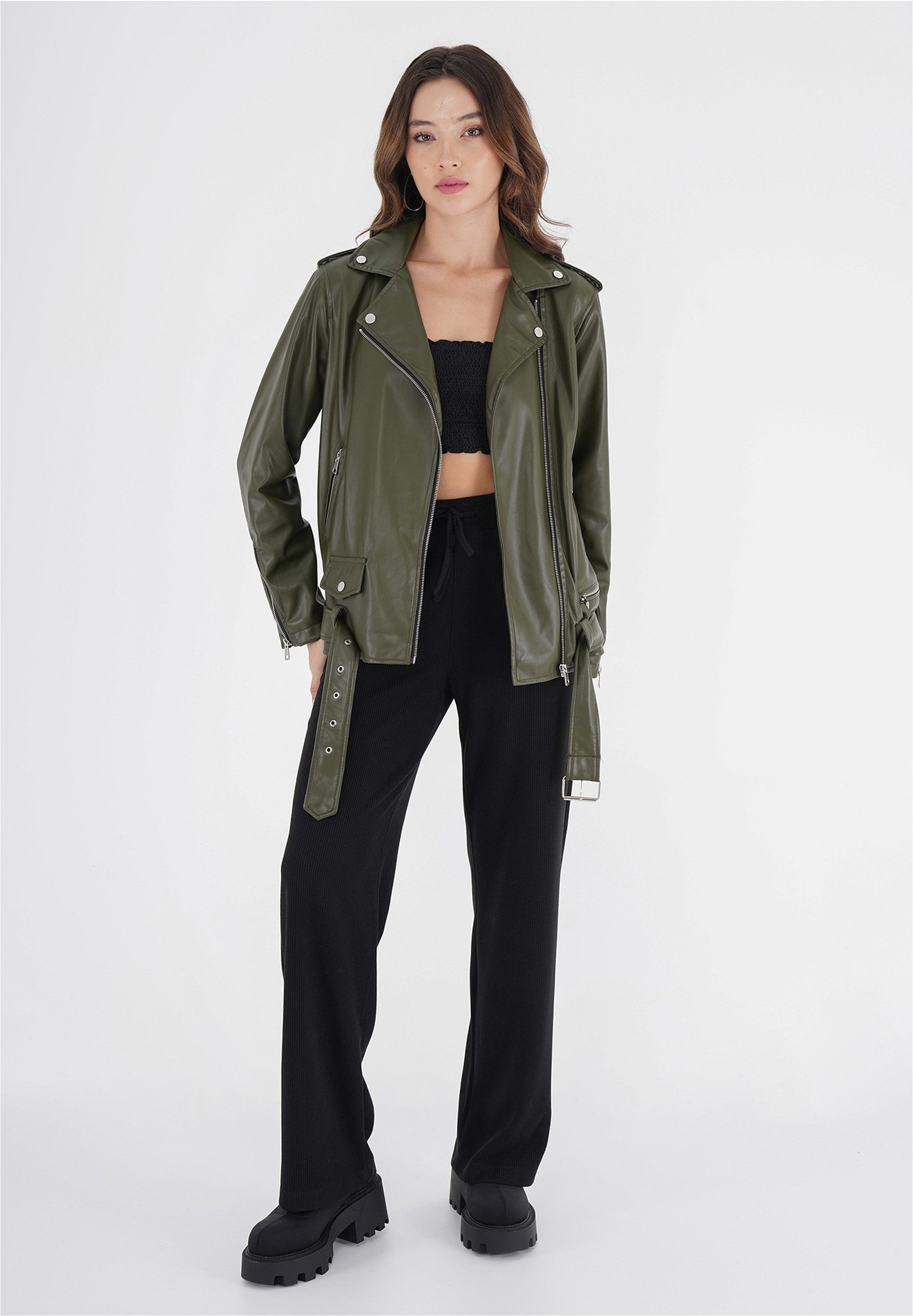 freshlions Lederimitatjacke Nela (1-St) in angesagter Kunstleder-Optik günstig online kaufen