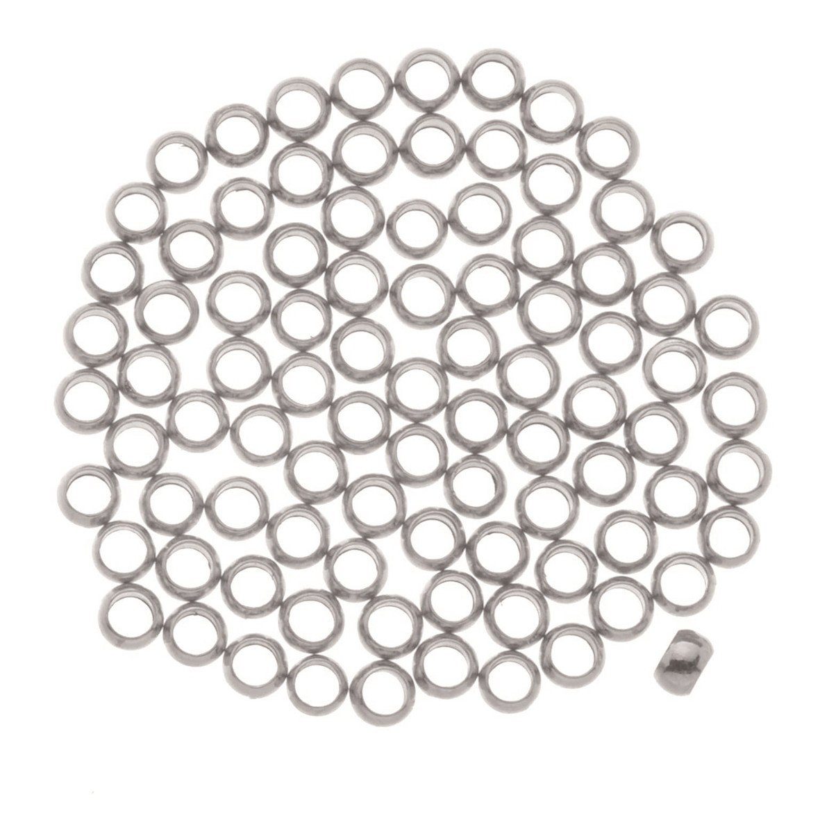 Bastelperlen Glorex Quetschperlen 3 mm silberfarben ca. 35