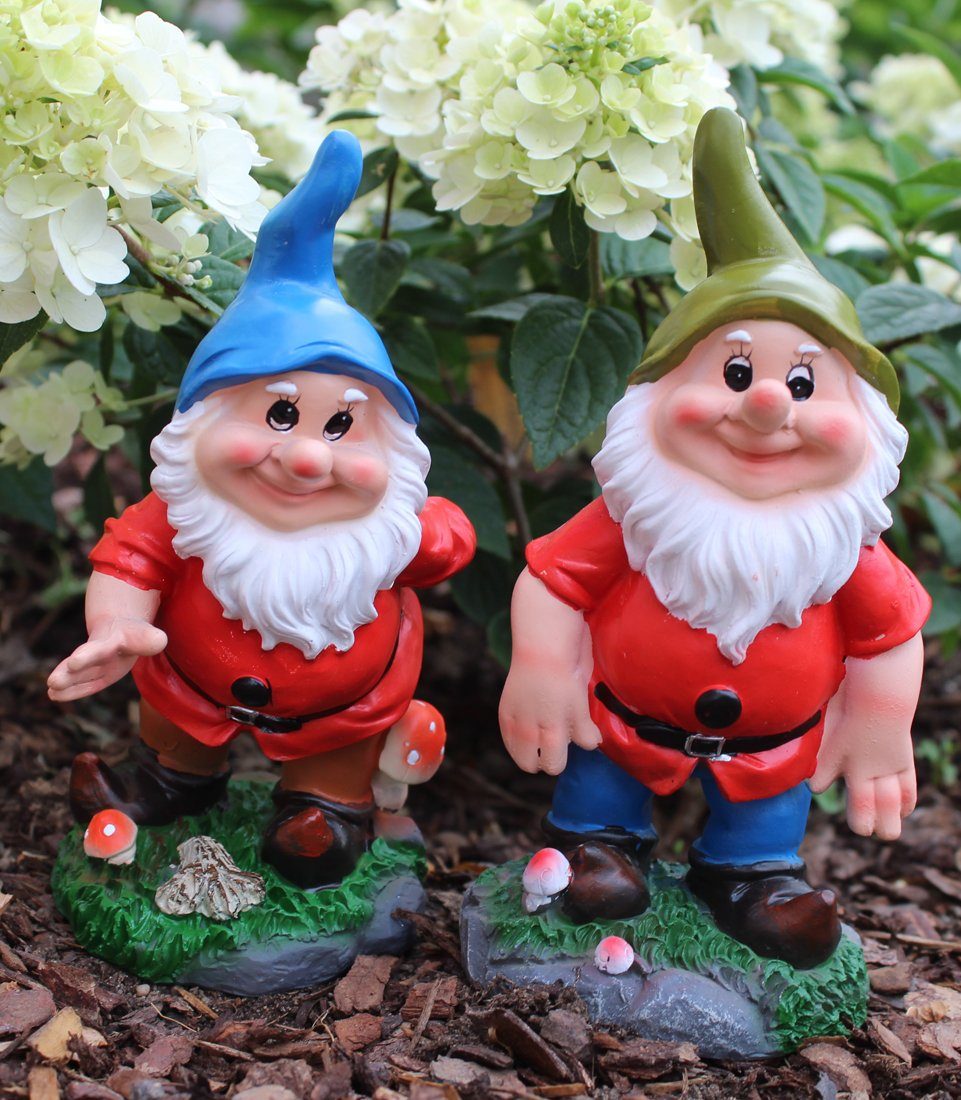LB H&F Lilienburg Dekofigur 2er SET Gartenzwerge Zwerg Zwerge