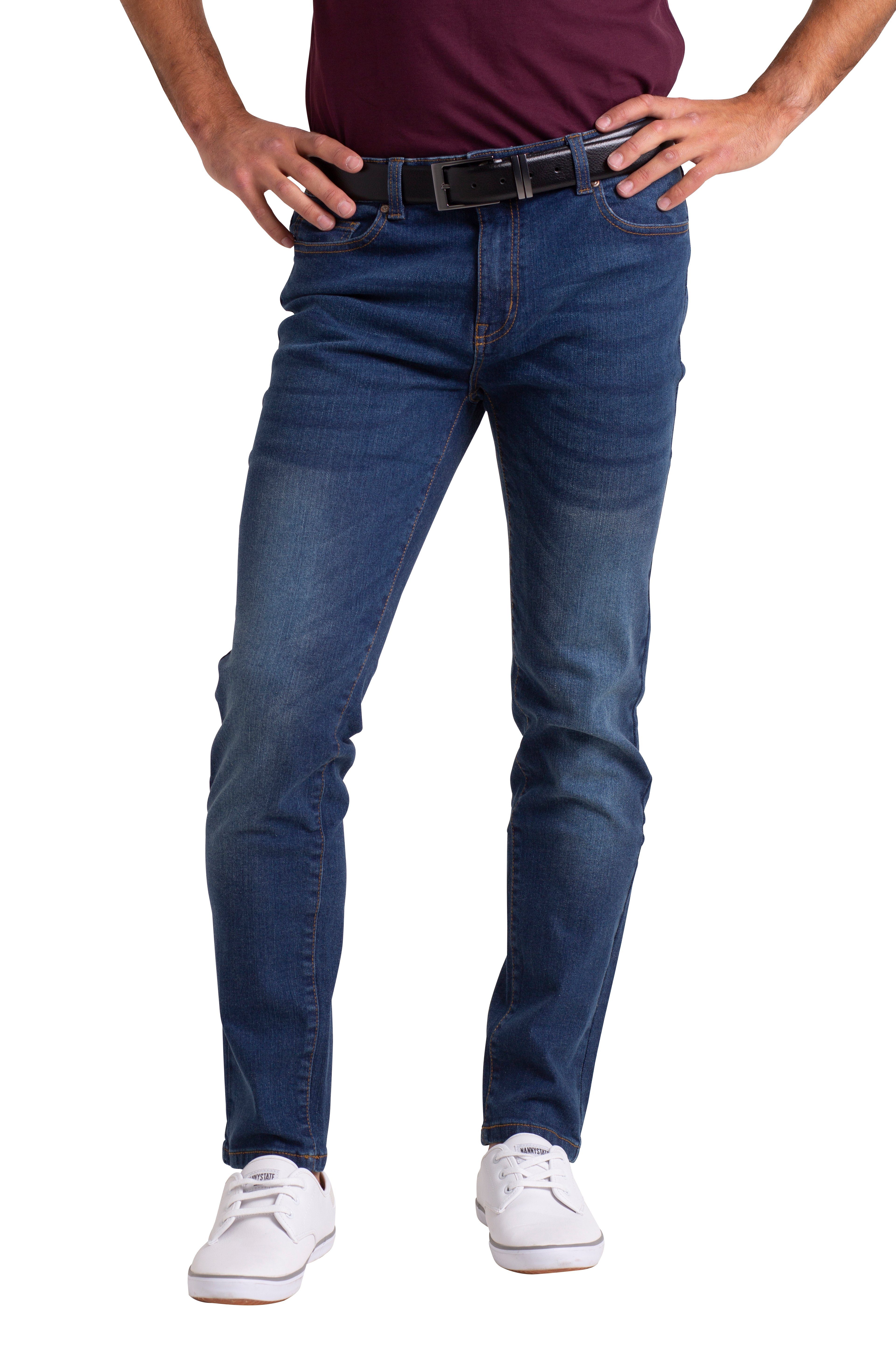 BlauerHafen Slim-fit-Jeans Herren Stretch Denim Jeans Schlanke Passform strecken Dünn Denim Hose