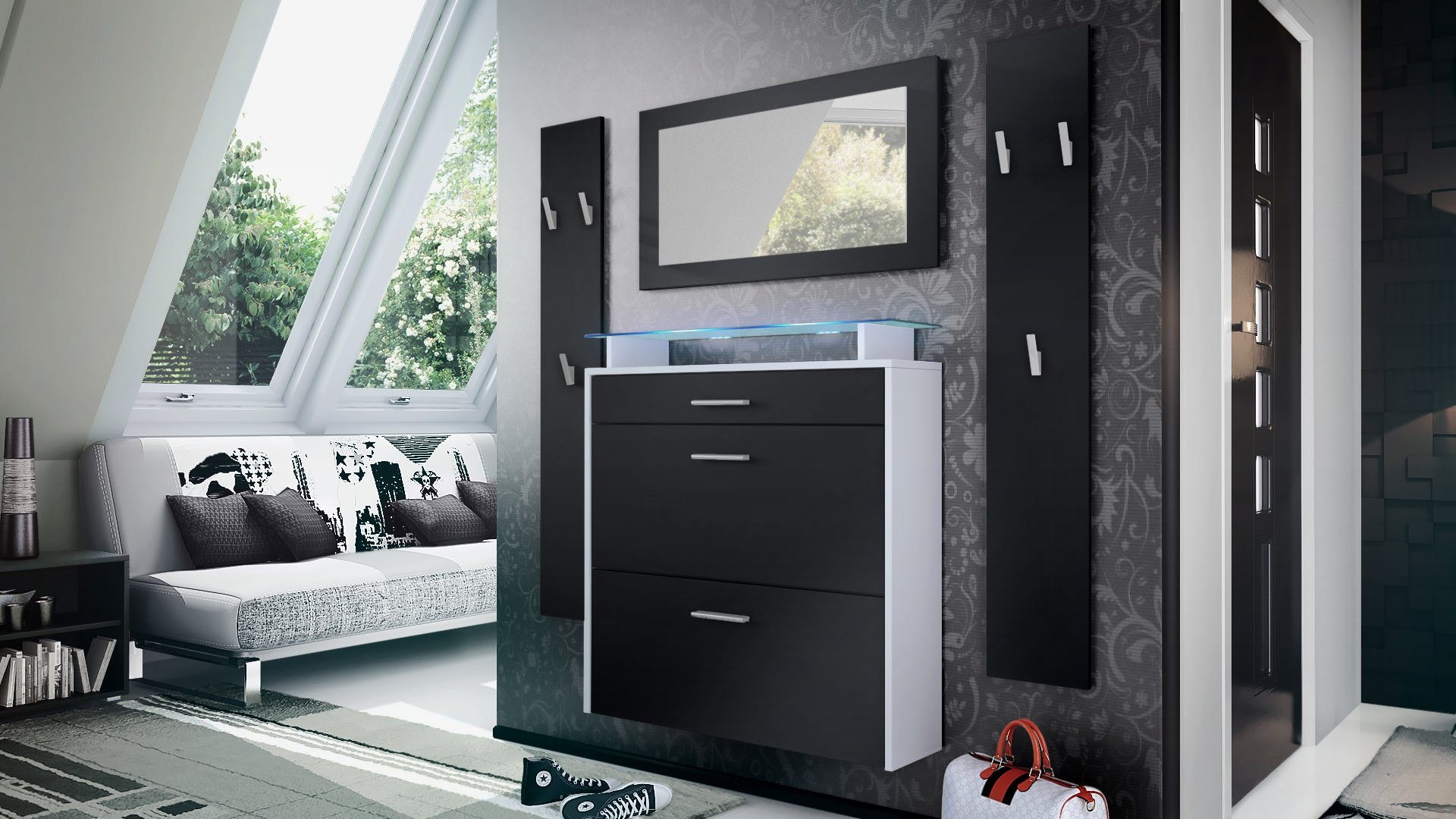 Vladon Garderoben-Set Malea, (Garderobenset bestehend aus 1 Hängeschuhschra günstig online kaufen