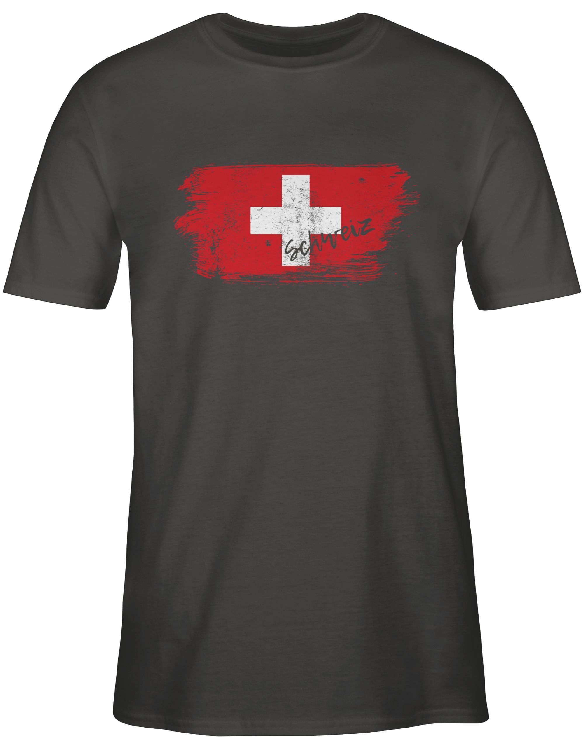 Shirtracer T-Shirt Schweiz Vintage - Fussball EM 2024 - Herren Premium  T-Shirt schweizer t-shirt - schweiz tshirt - em shirt - fussball fanartikel