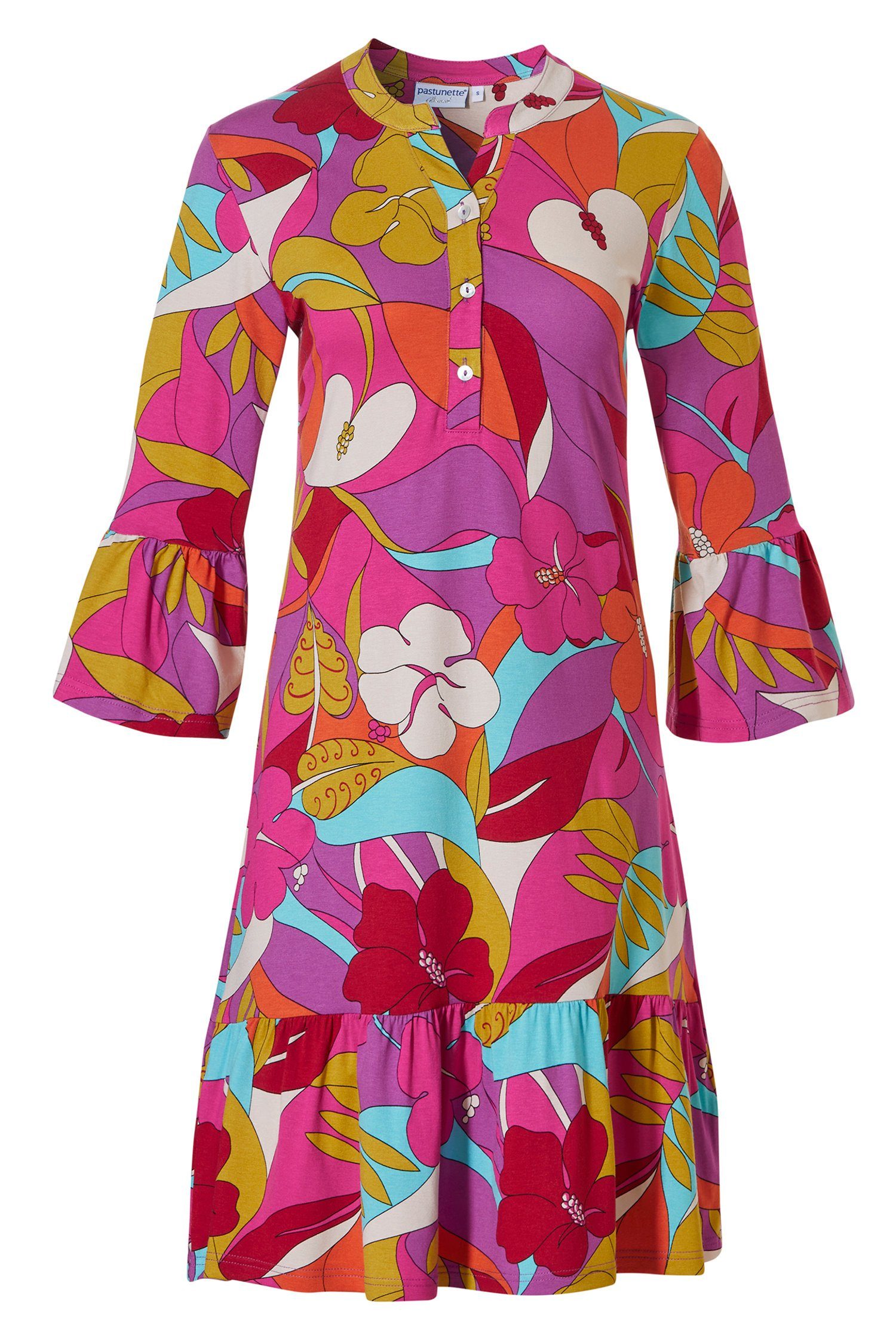 Damen Design Strandkleid in Strandkleid Längen (1-tlg) Modisches Muster zwei Pastunette Retro